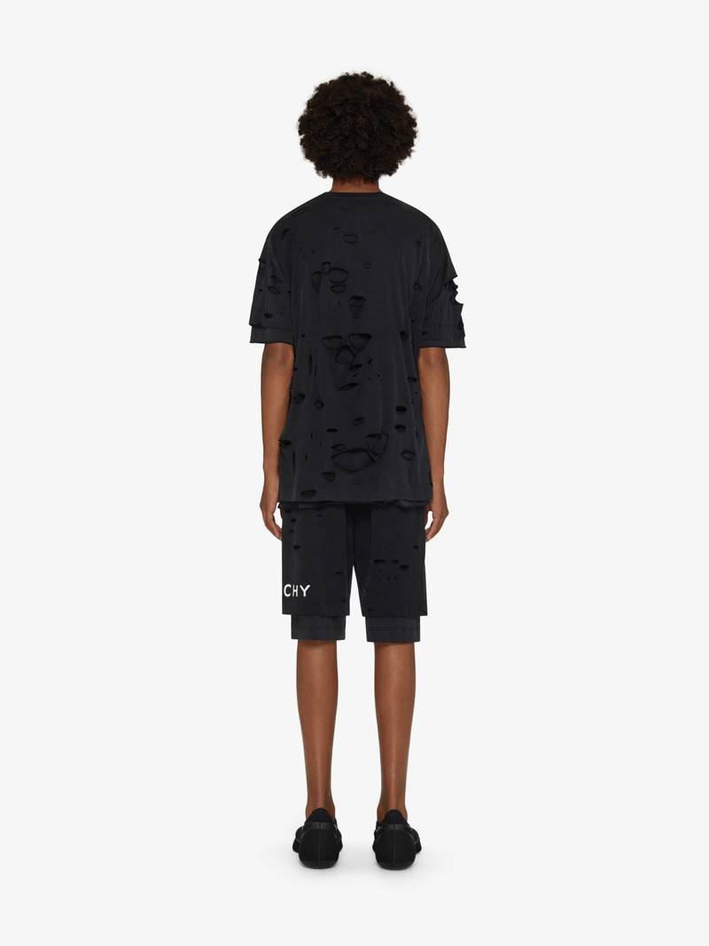 GIVENCHY OVERSIZED T-SHIRT IN COTTON WITH DESTROYED EFFECT 4