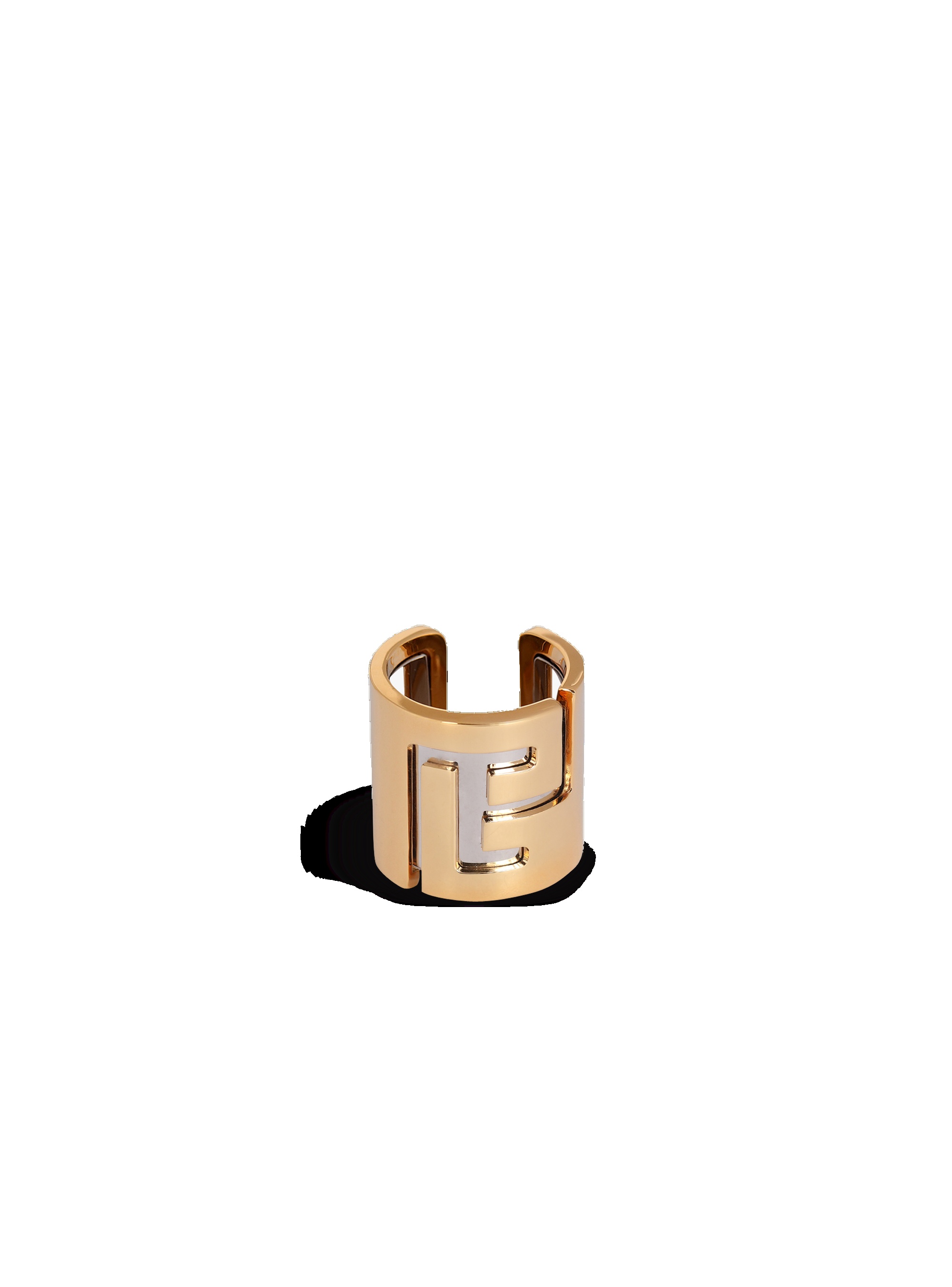 Brass ring with Balmain monogram - 1