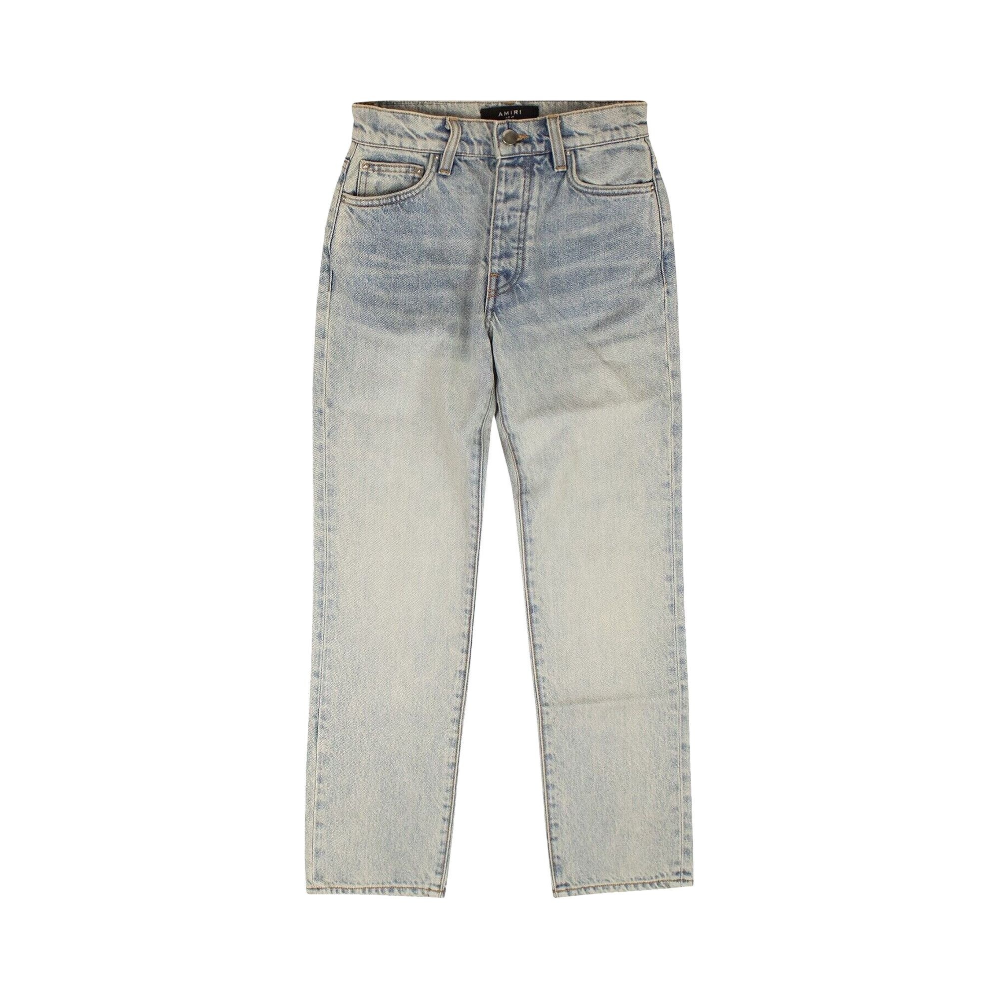 Amiri Cropped Straight Stack Jeans 'Blue' - 1