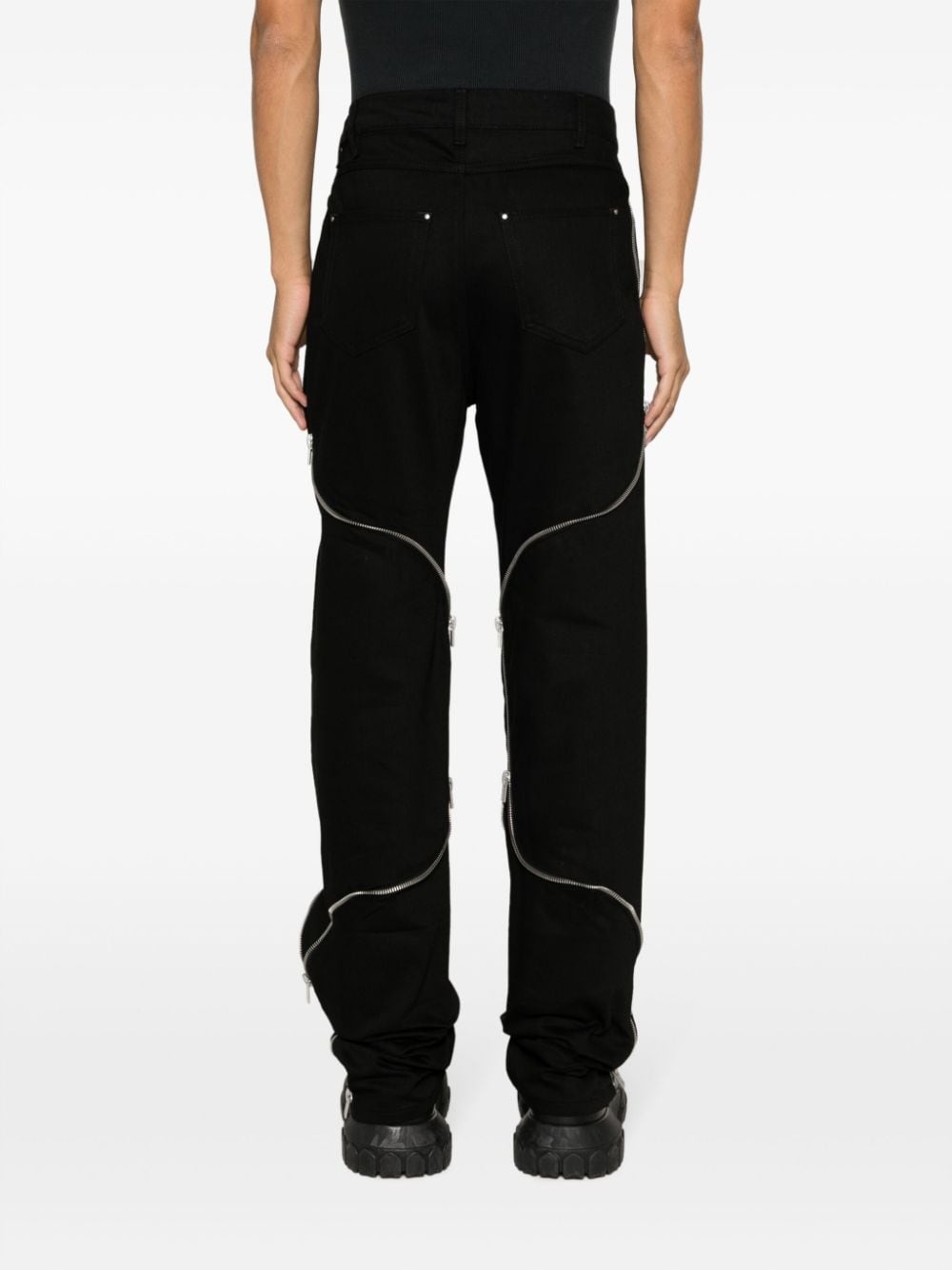 zip-embellished straight-leg jeans - 4