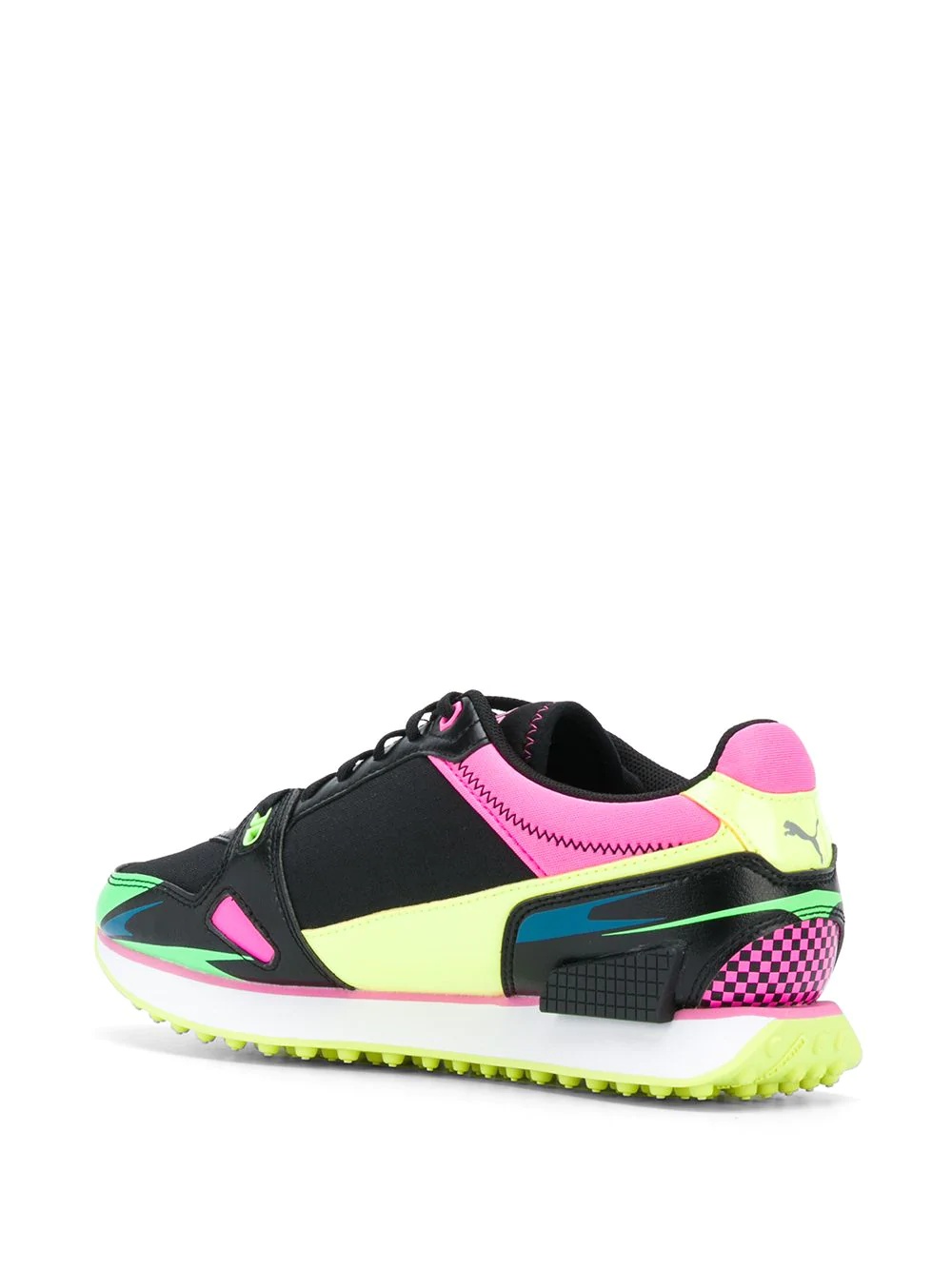 colour-block lace-up trainers - 3