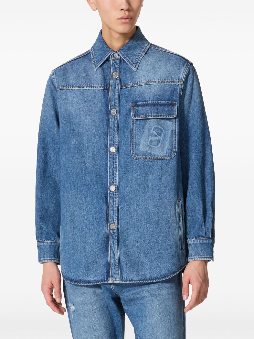 faded denim shirt - 3