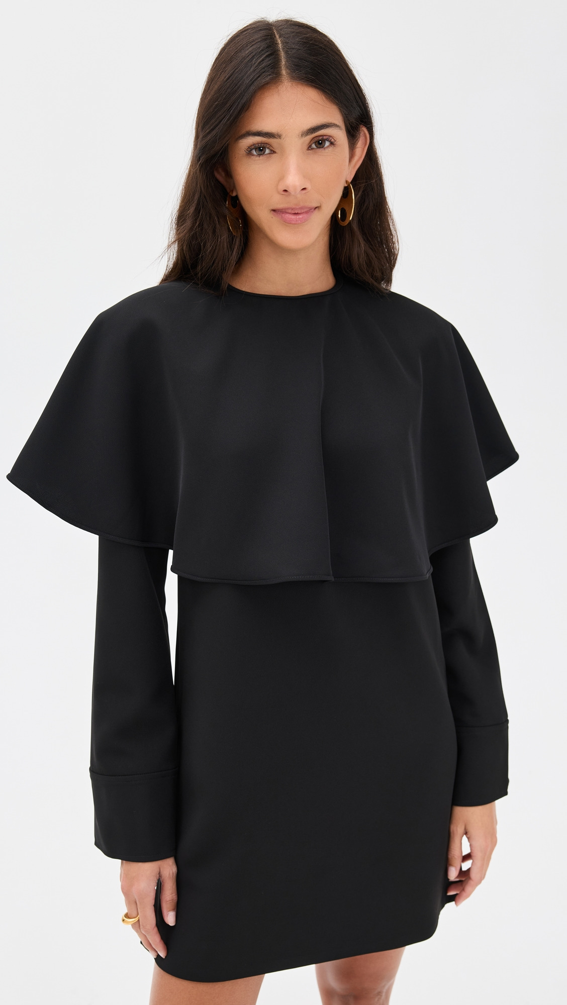 Light Twill Suiting Circle Collar Mini Dress - 7
