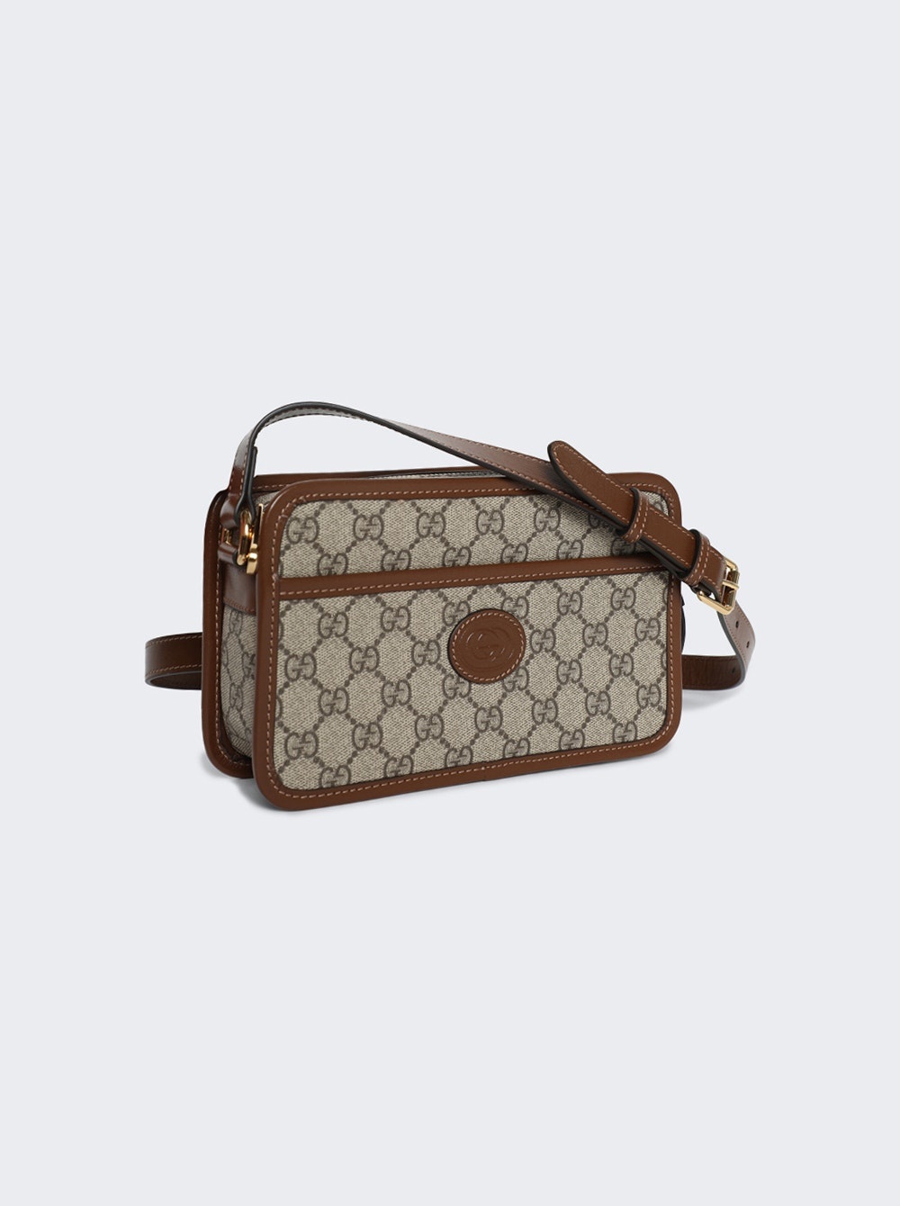 Mini Bag with Interlocking G Brown - 4