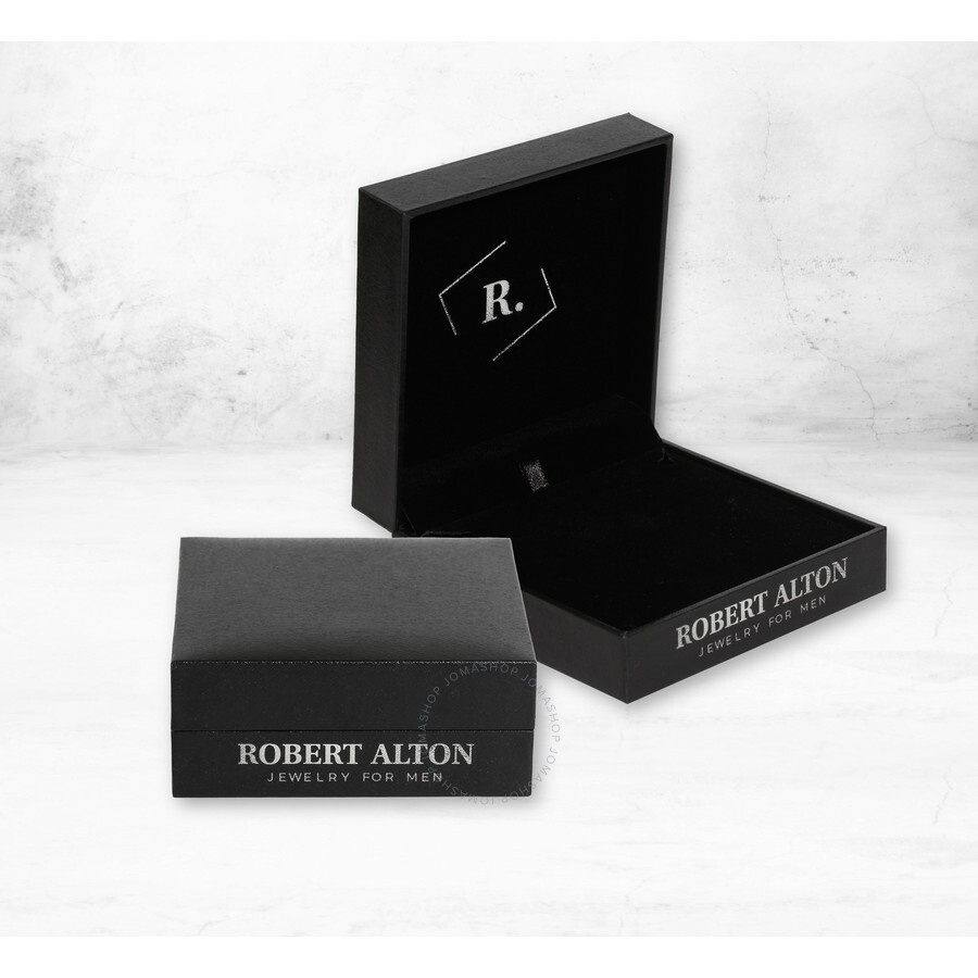Robert Alton - Robert Alton 1/20 CTW Stainless Steel Scalloped Men's Diamond Cross Necklace - 6