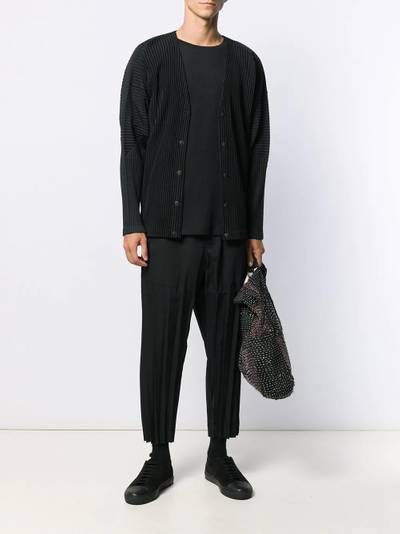 ISSEY MIYAKE ribbed style cardigan outlook