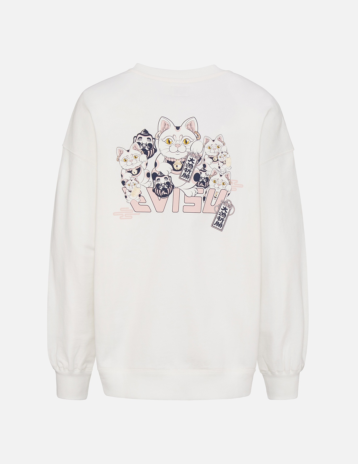 FORTUNE CAT PRINT OVERSIZED SWEATSHIRT - 1