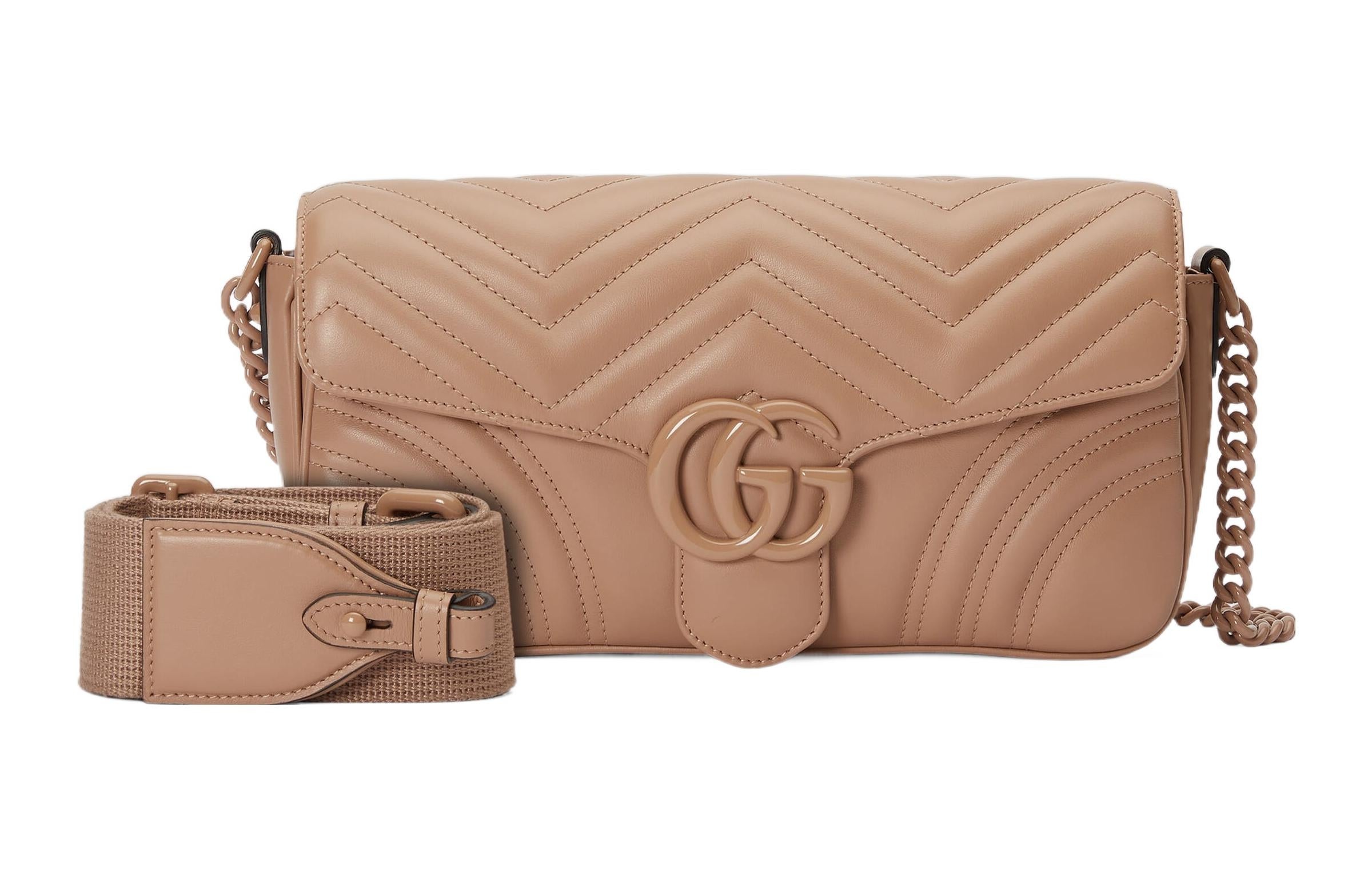(WMNS) Gucci GG Marmont Matelasse Shoulder Bag 'Rose Pink' 734814-DAAAI-2747 - 2
