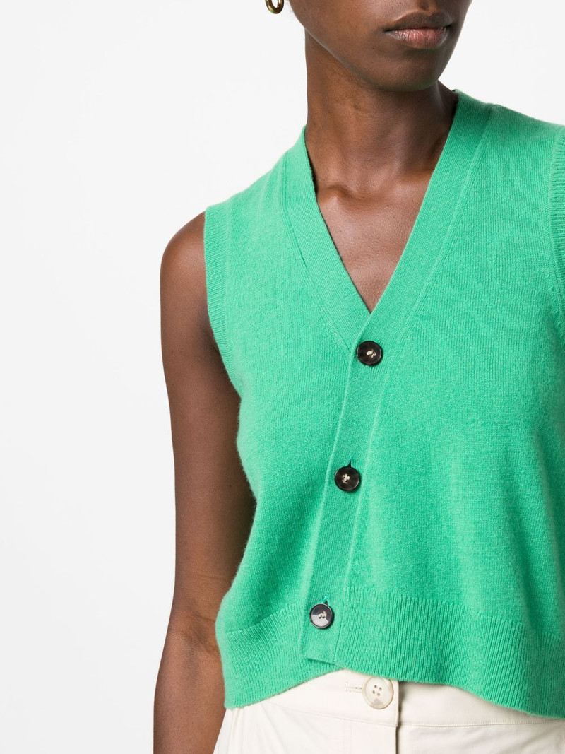 asymmetric V-neck knit vest 5