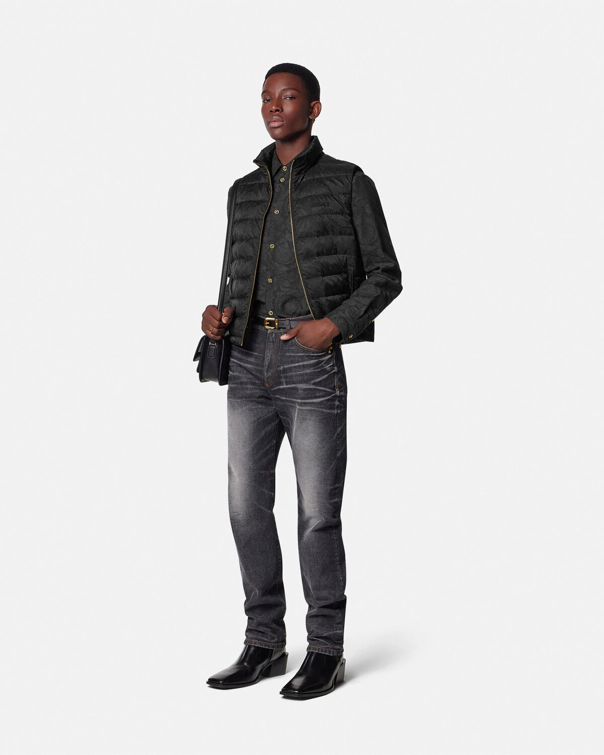 Barocco Jacquard Nylon Puffer Vest - 2