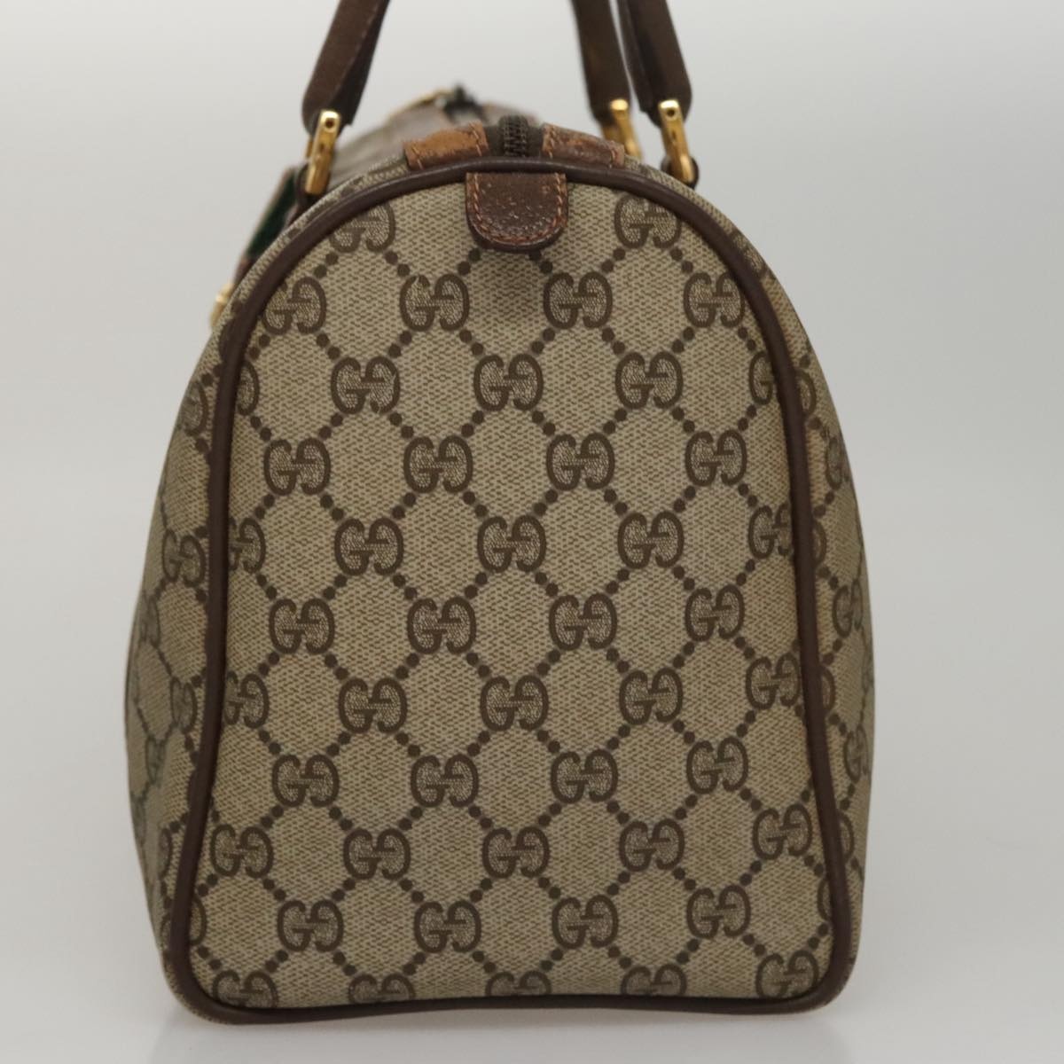 GUCCI GG Supreme Web Sherry Line Hand Bag Pvc Beige Gold 40 02 007 - 3