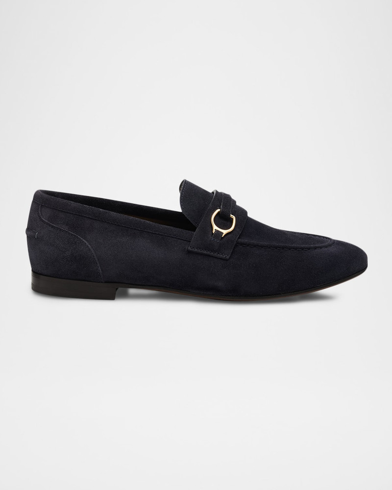 Suede Loafers with Horsebit Strap 1