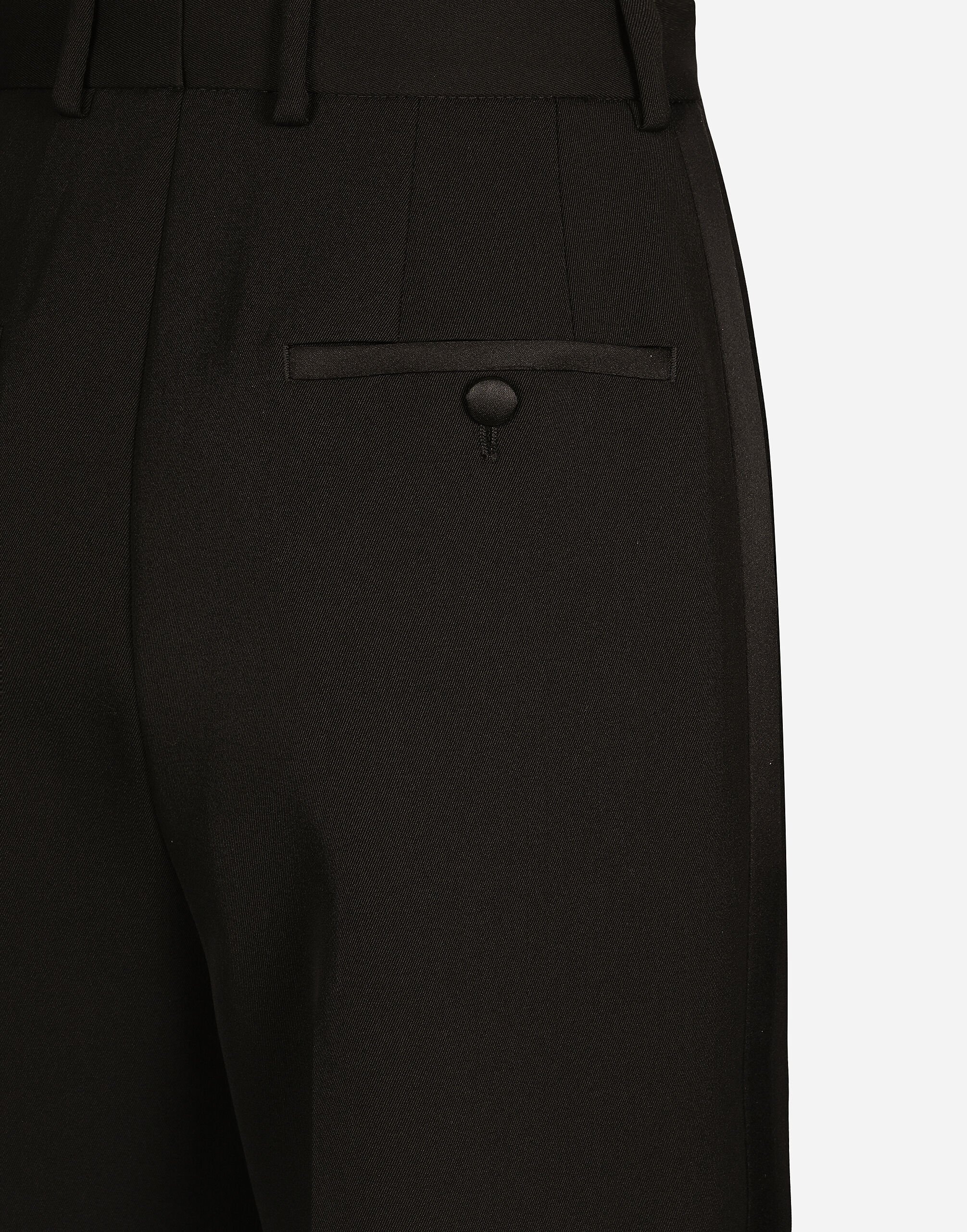 Wool gabardine tuxedo pants - 6