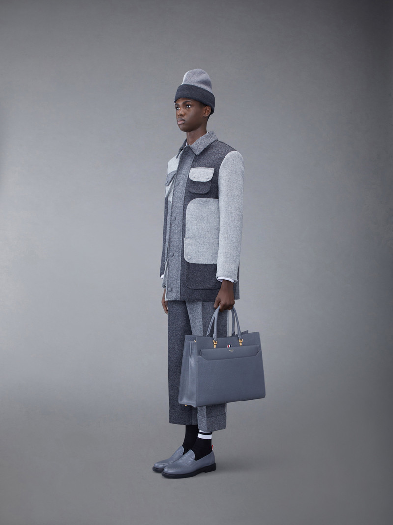 Pebble Grain Leather Large Duet Tote 4