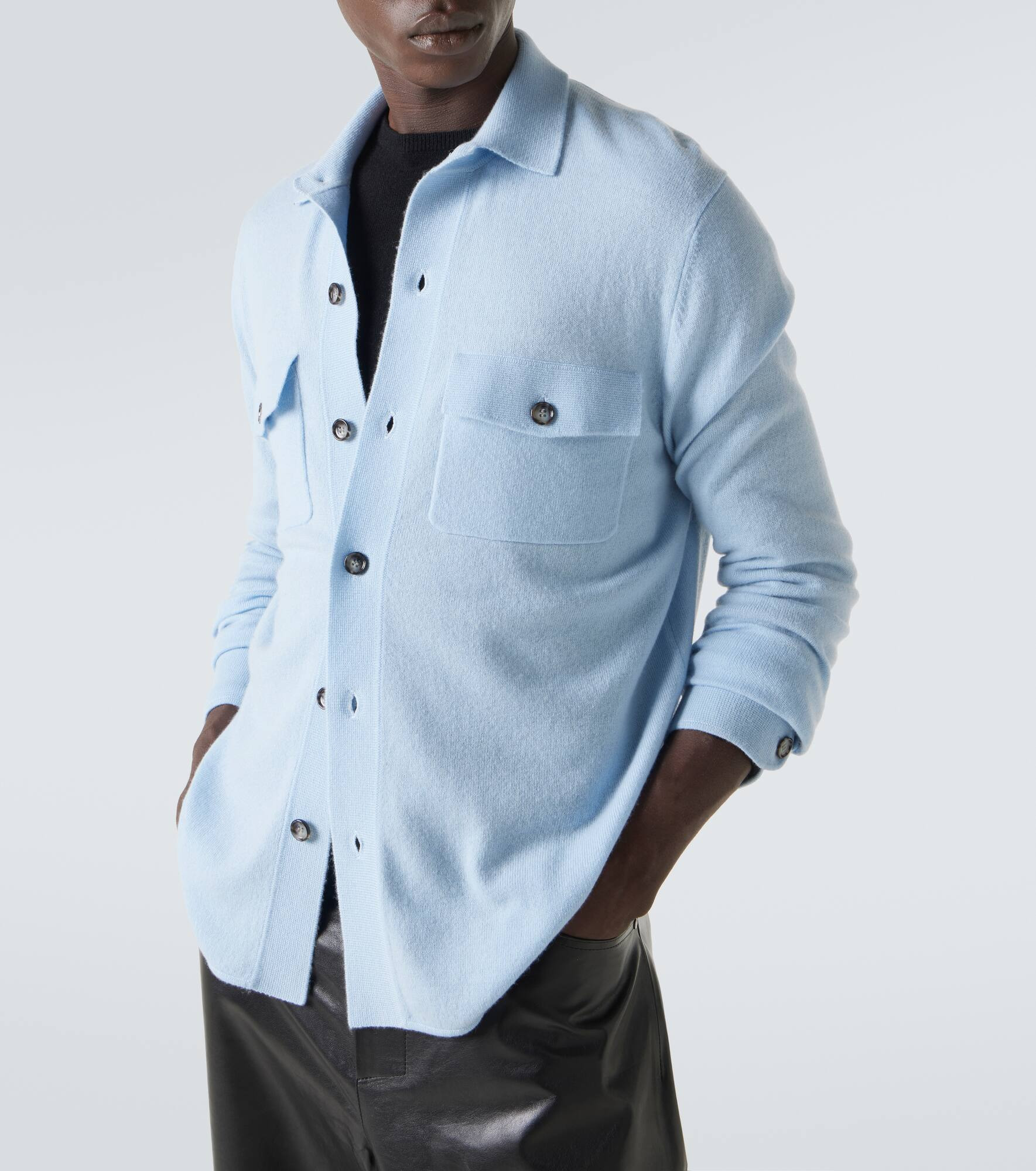Wool and cashmere overshirt - 5