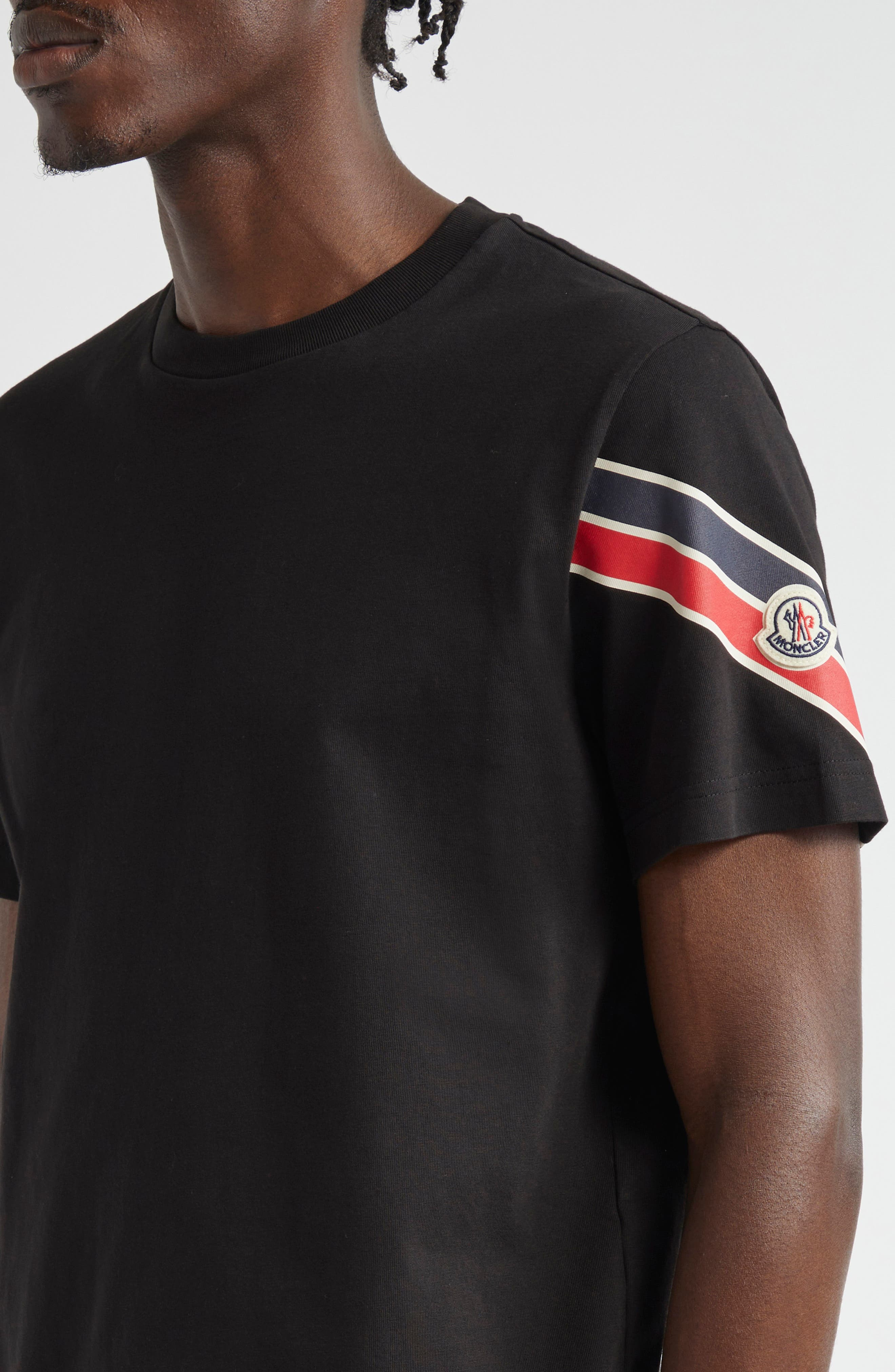 Stripe Logo Cotton T-Shirt - 4