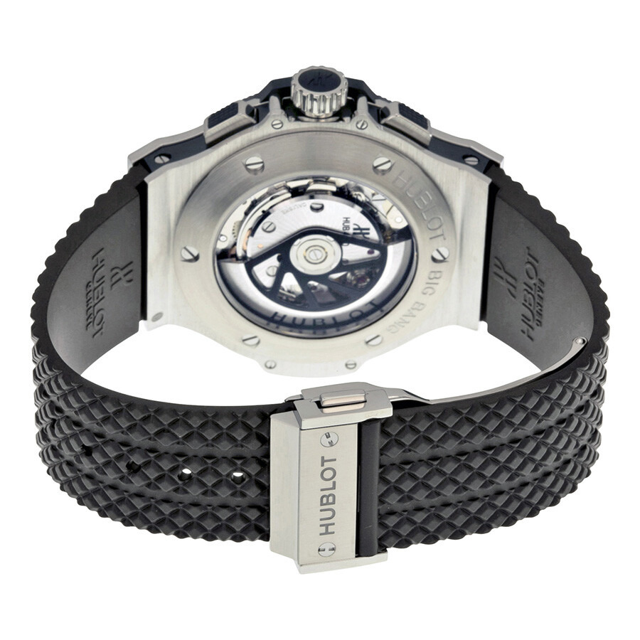 Pre-owned Hublot Big Bang Steel Ceramic Chronograph Black Carbon Fiber pattern Dial Men's Watch 301. - 3
