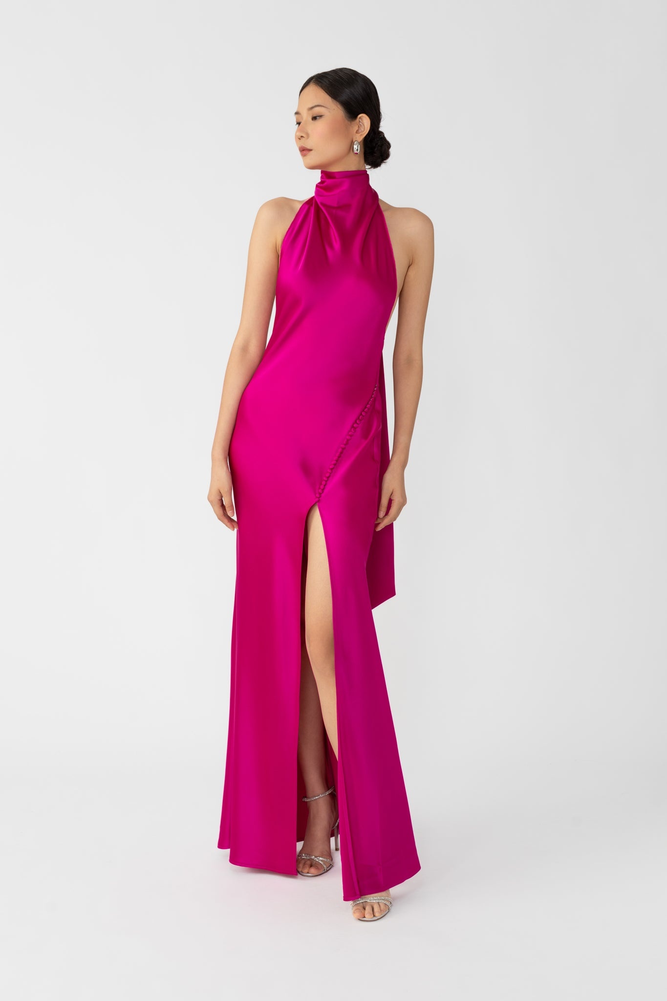 PENELOPE BACKLESS SATIN GOWN - 3