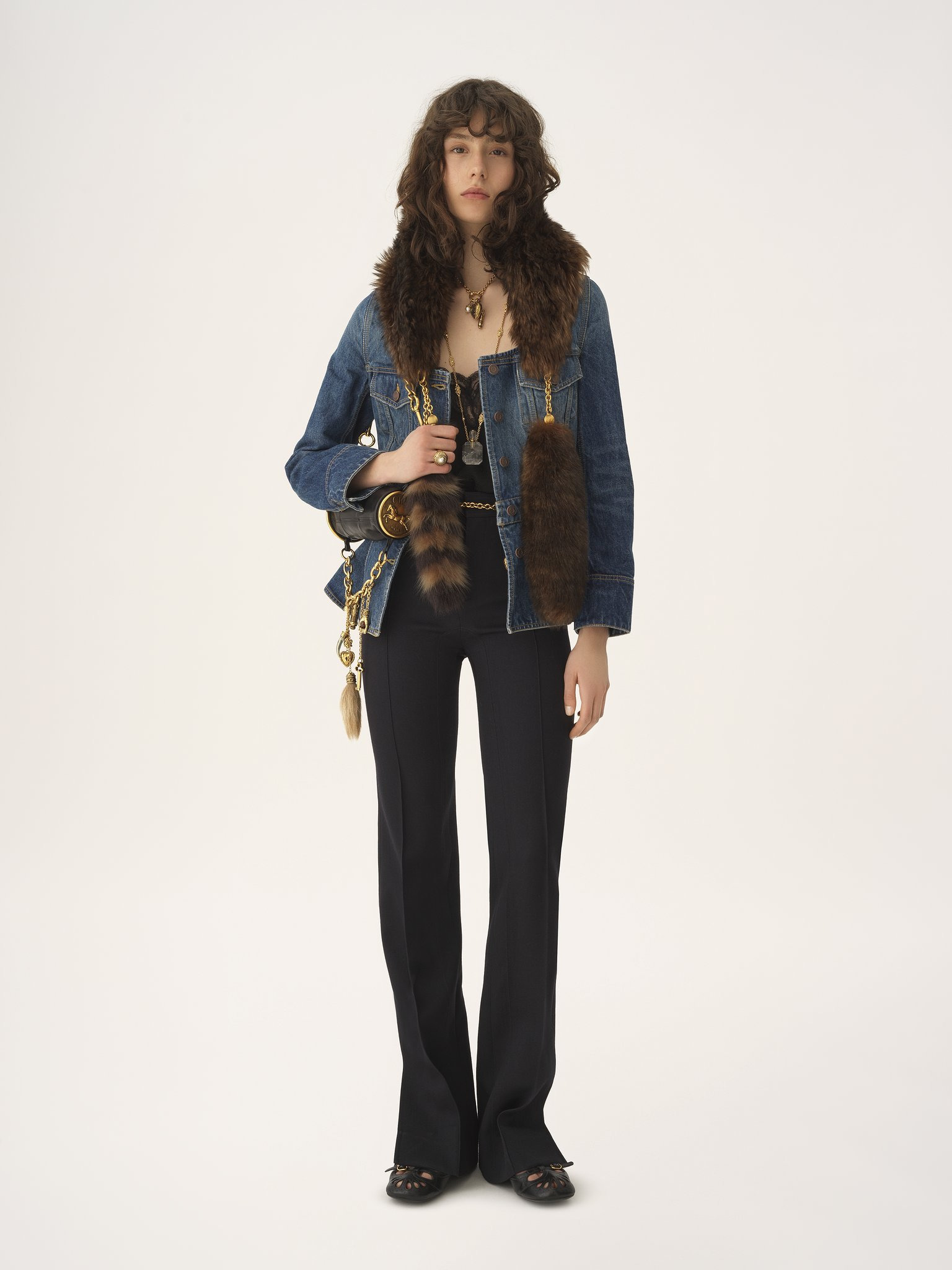 PEPLUM RIDING JACKET IN DENIM - 3