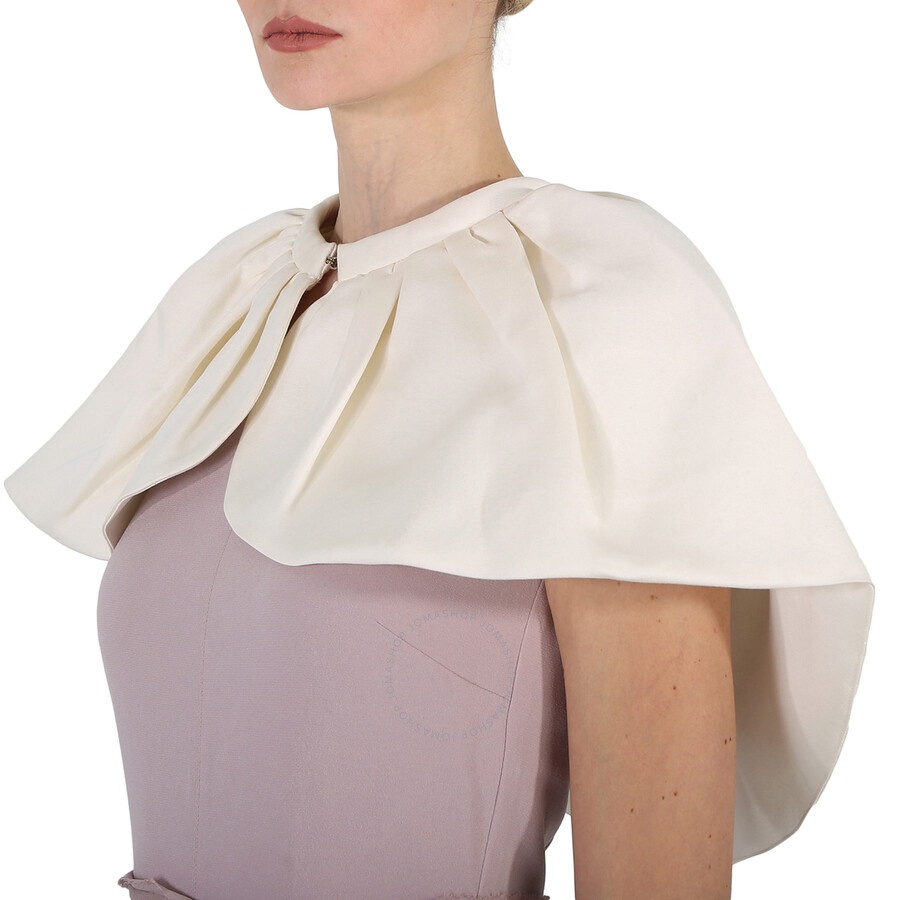 Burberry White Wreningham Cropped Cotton And Silk Cape - 3