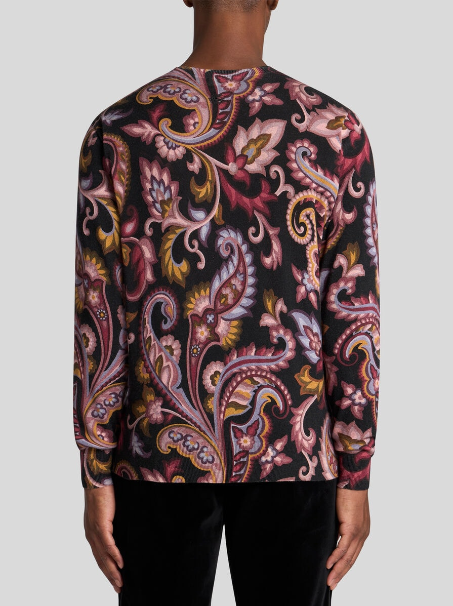 FLORAL PAISLEY CREW-NECK SWEATER - 4
