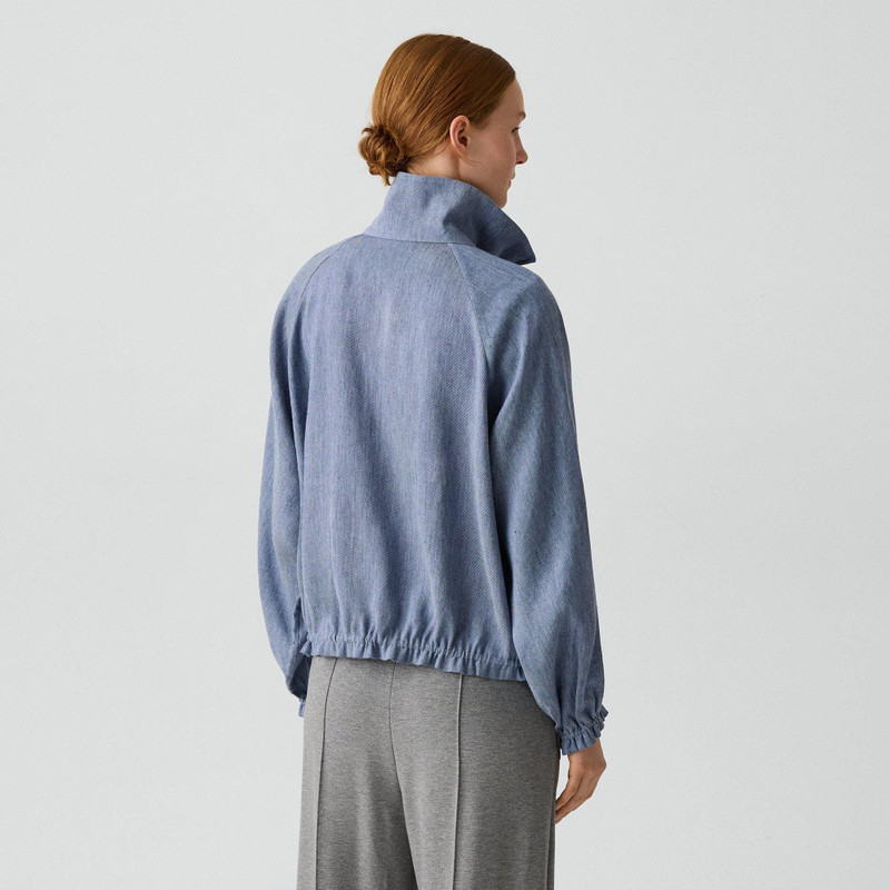 Collared Zip Jacket in Fluid Linen 4