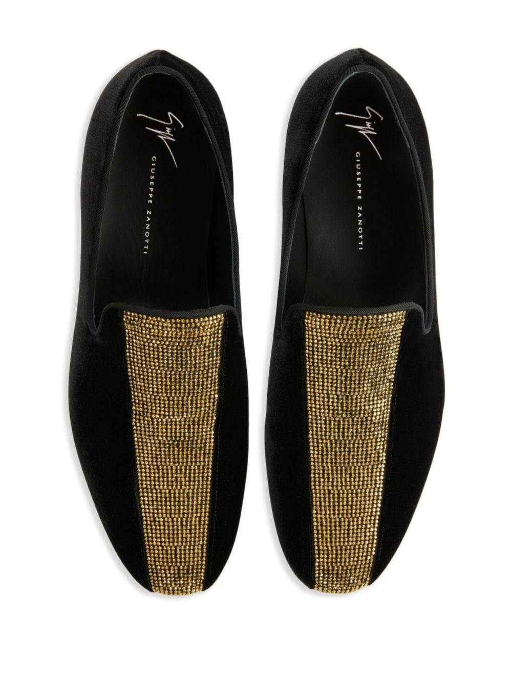 Tuxedo Diamond velvet loafers - 4