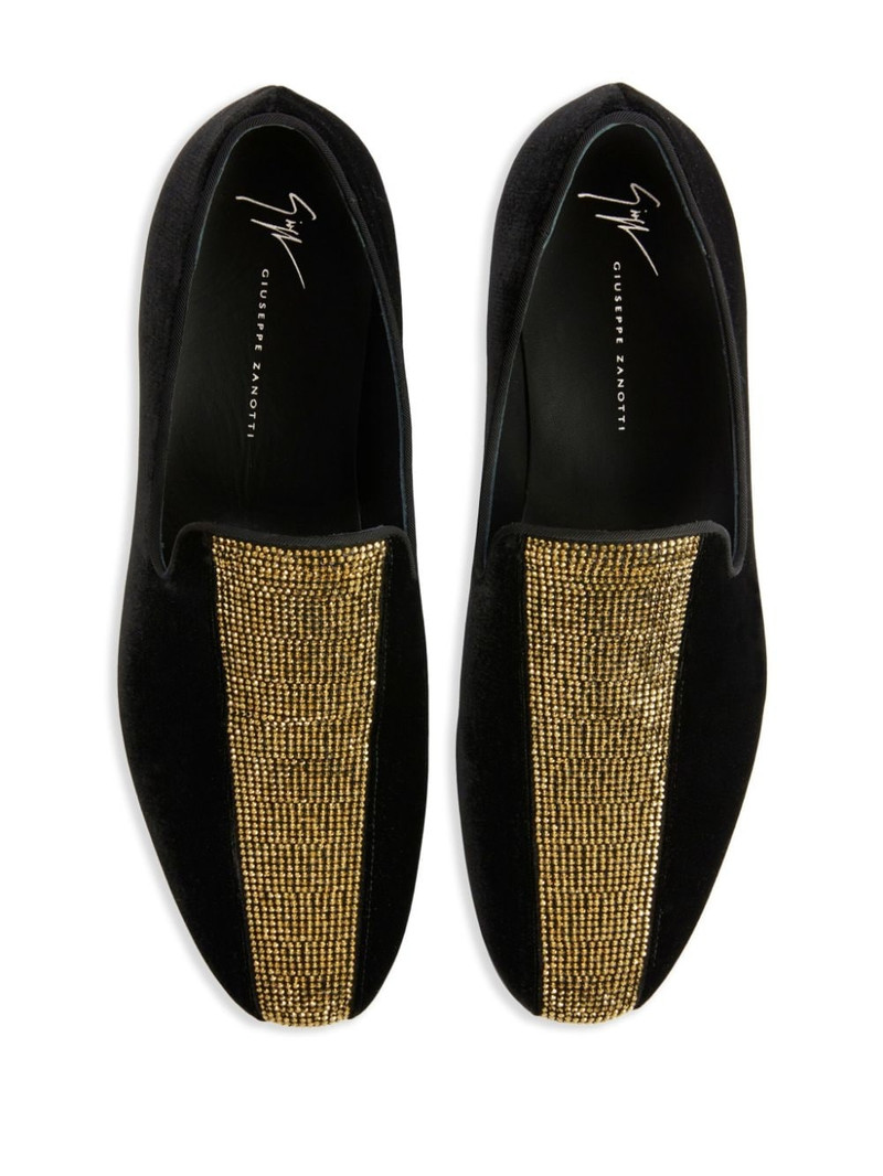 Tuxedo Diamond velvet loafers 4