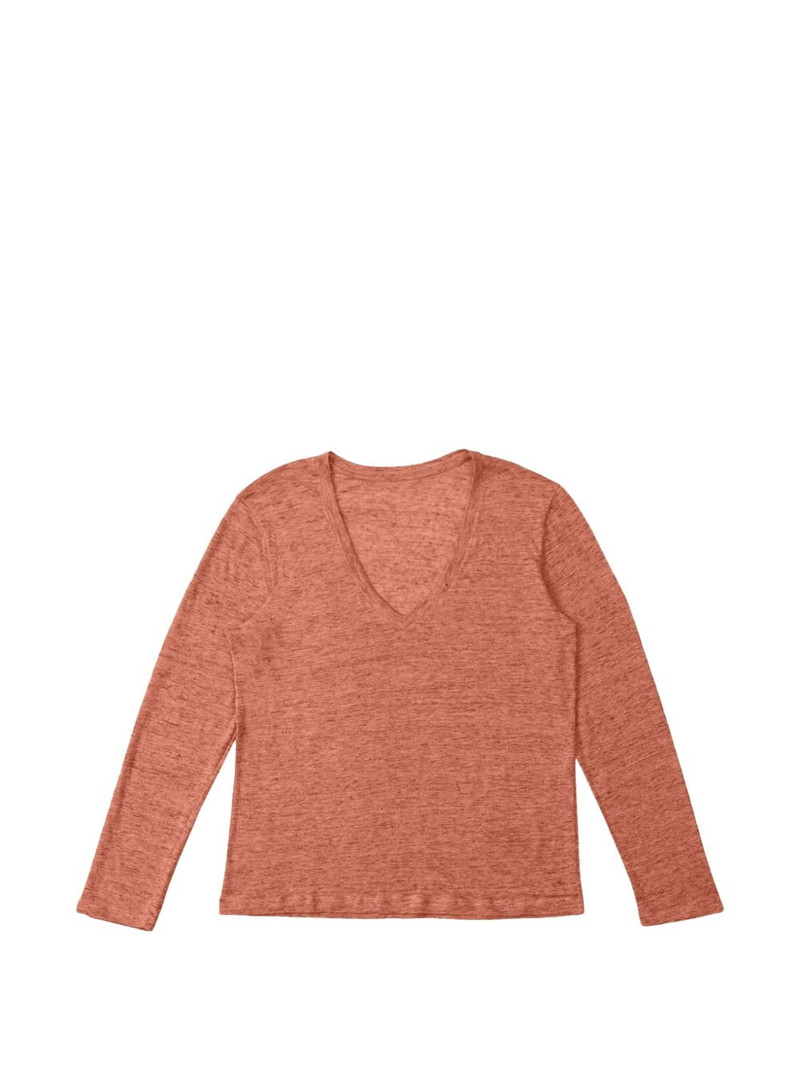 Cara long-sleeve V-neck T-shirt 1