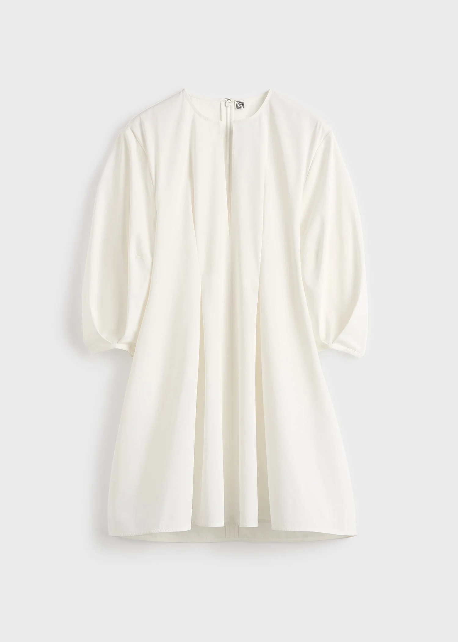 Balloon sleeve cotton dress white - 1