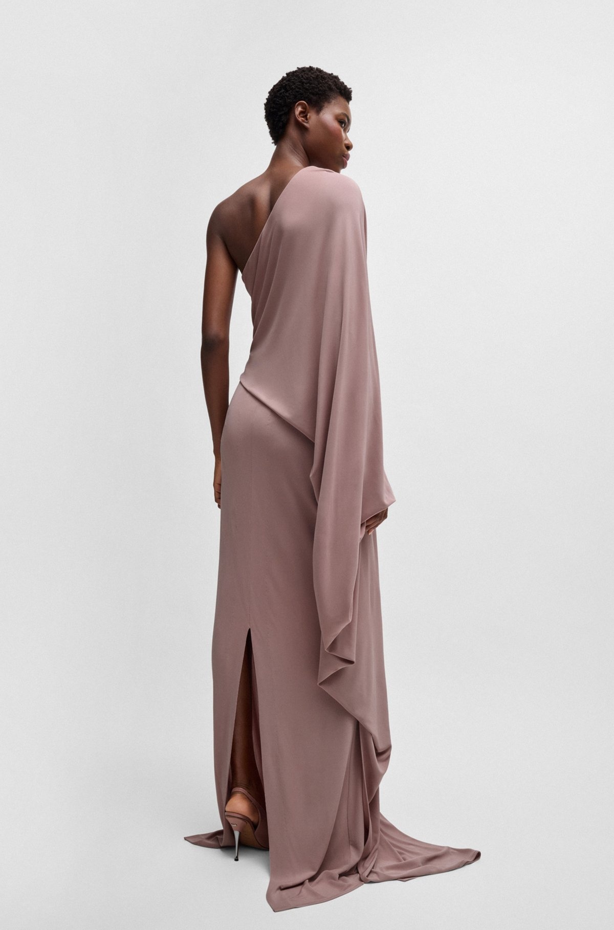 NAOMI X BOSS FLOOR-LENGTH DRESS WITH ONE-SHOULDER STYLING - 5
