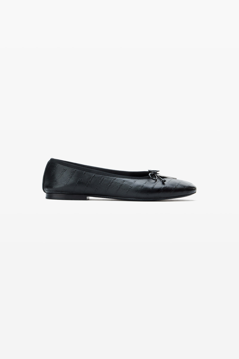 Black Lambskin Ballet Flats 1