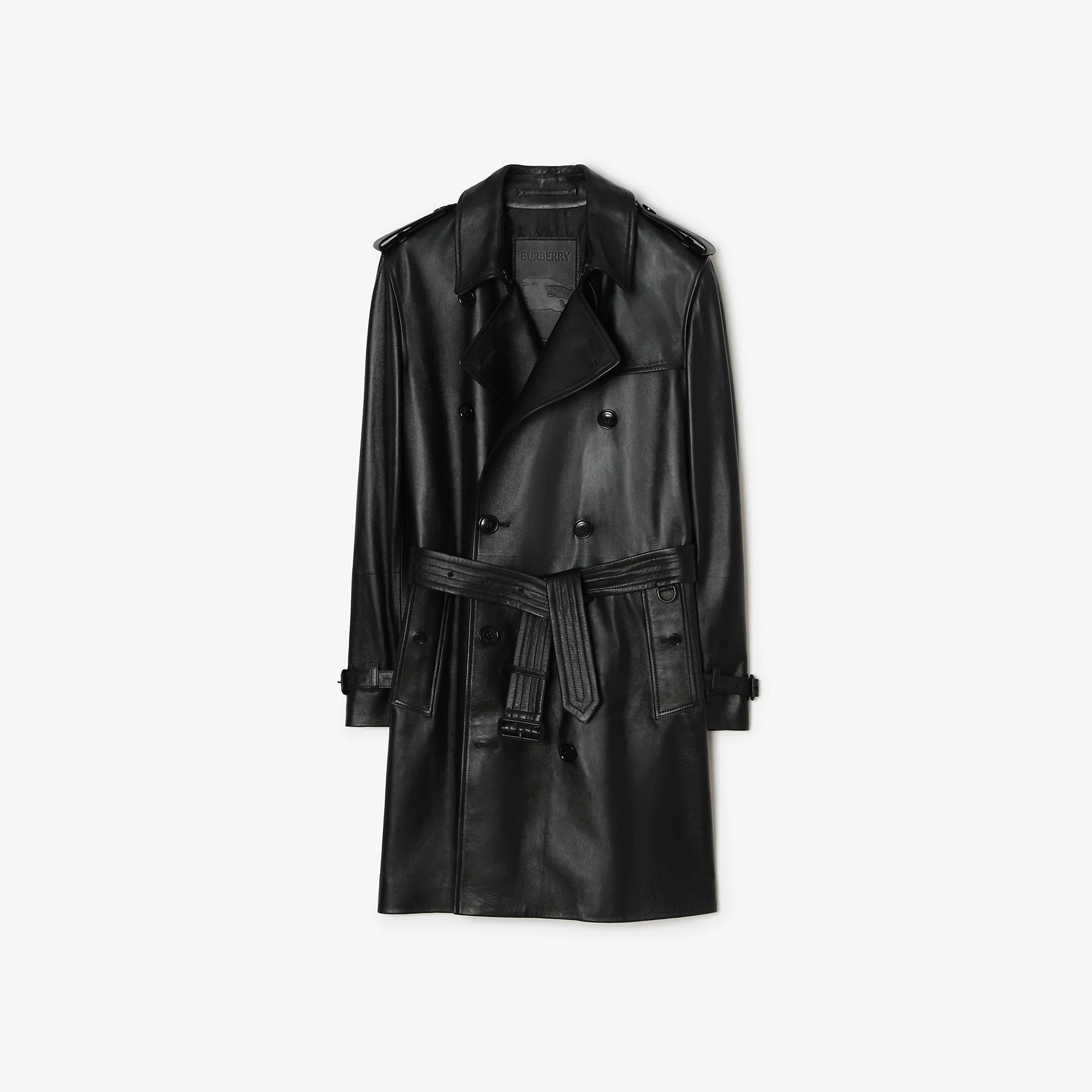 Mid-length Leather Kensington Trench Coat - 1