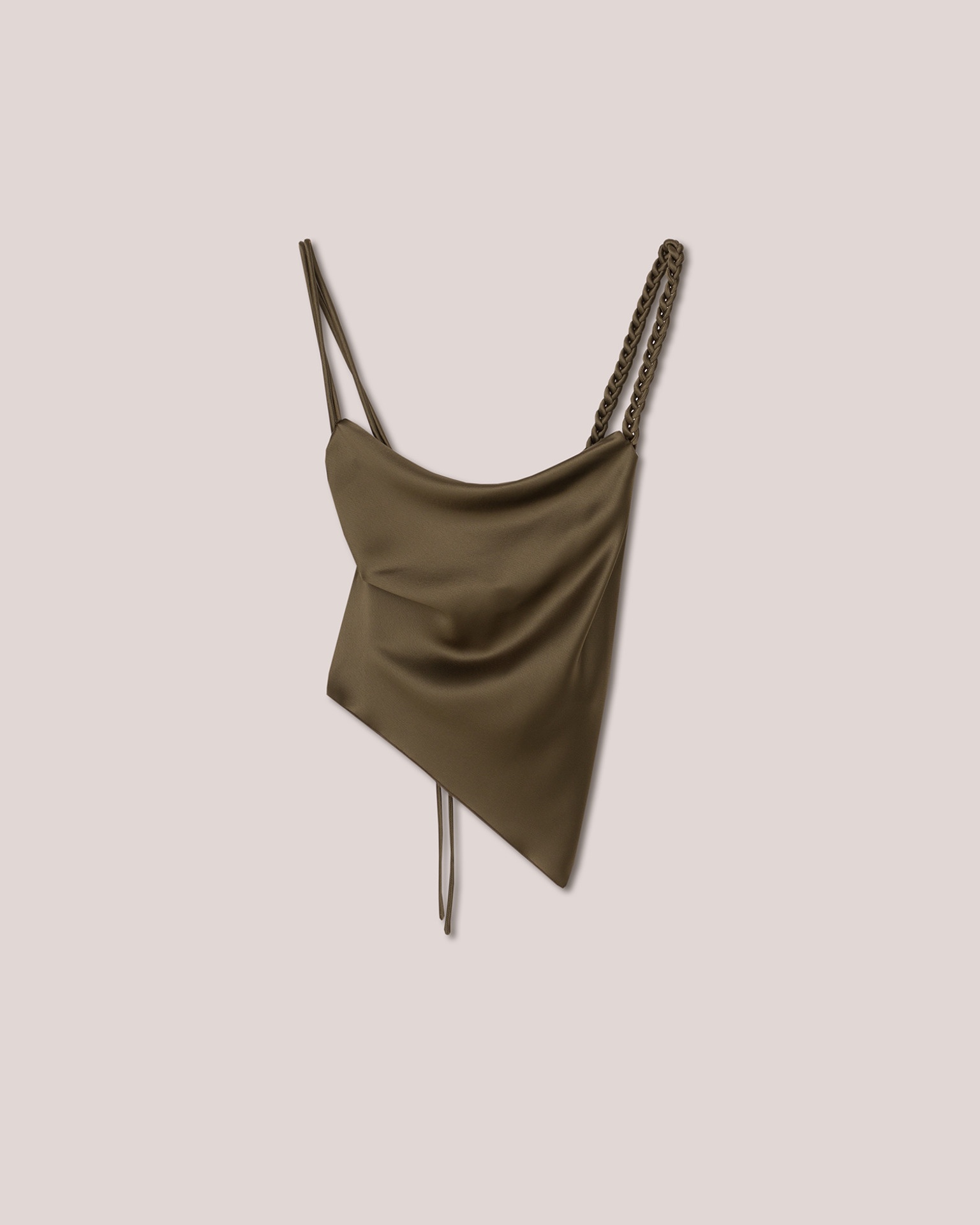 Nanushka 'stina' Satin Tank Top in Green