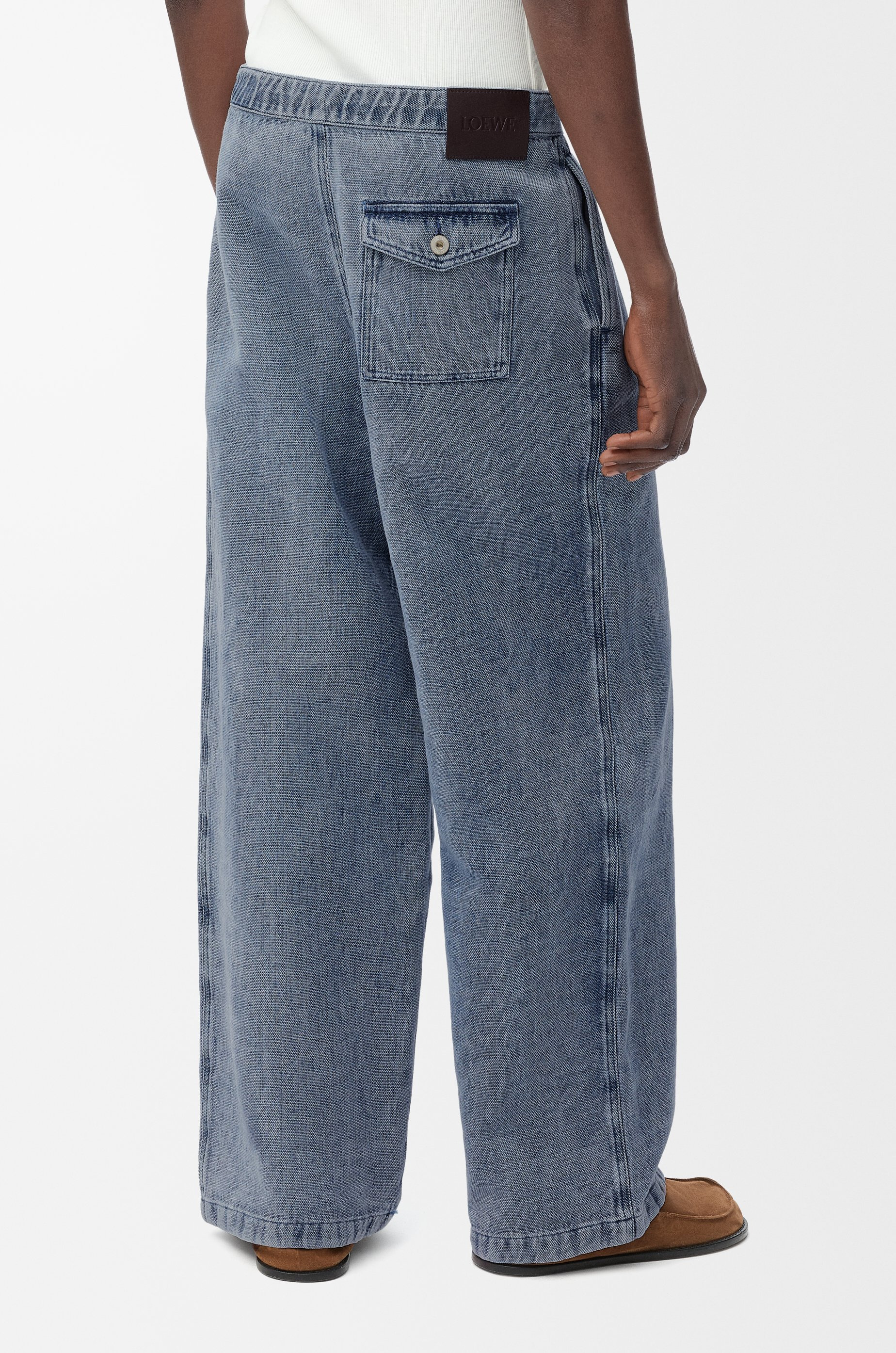Drawstring trousers in cotton and linen - 4