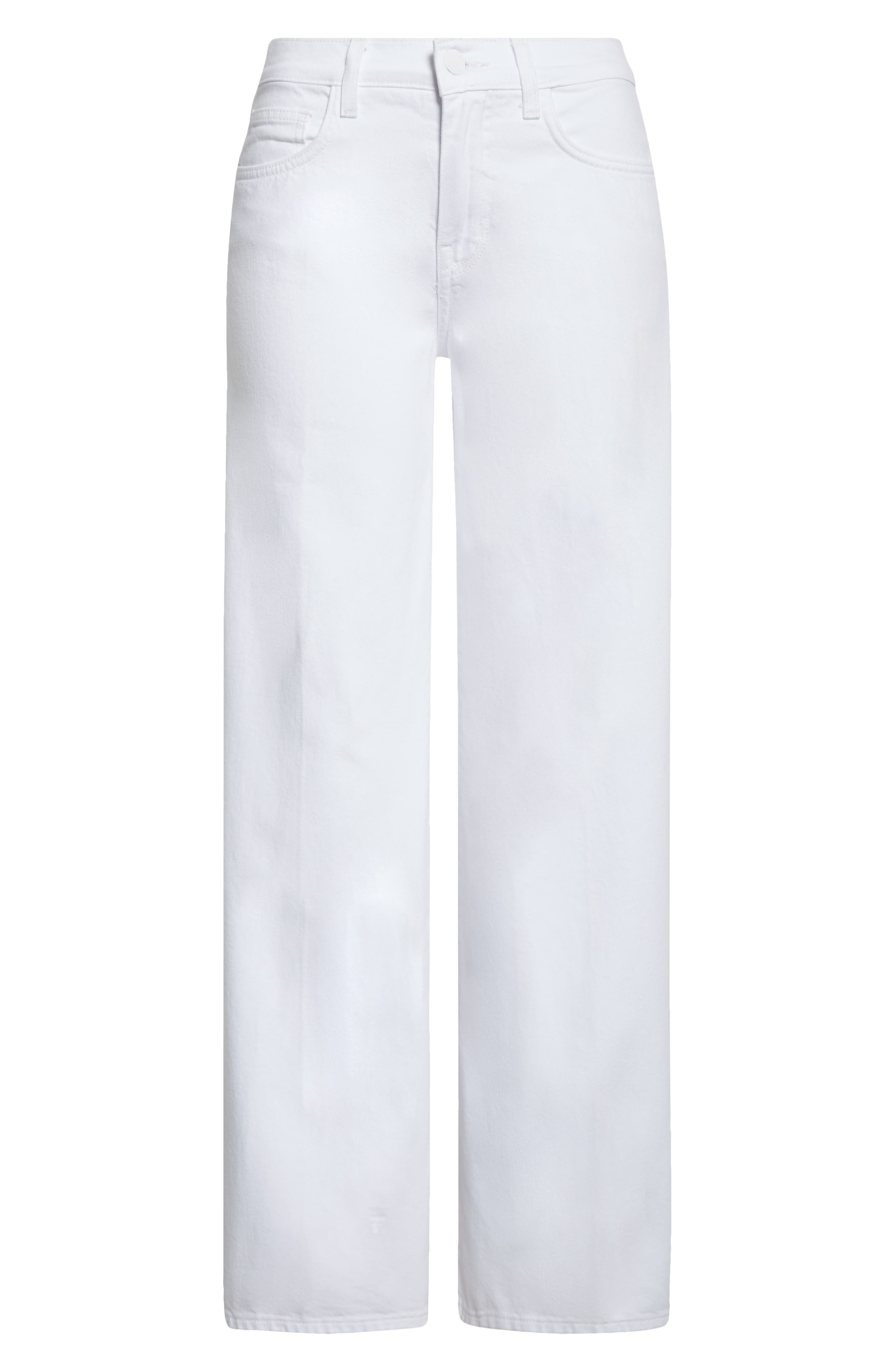 L'AGENCE Alicent High Waist Wide Leg Jeans in Blanc at Nordstrom - 6