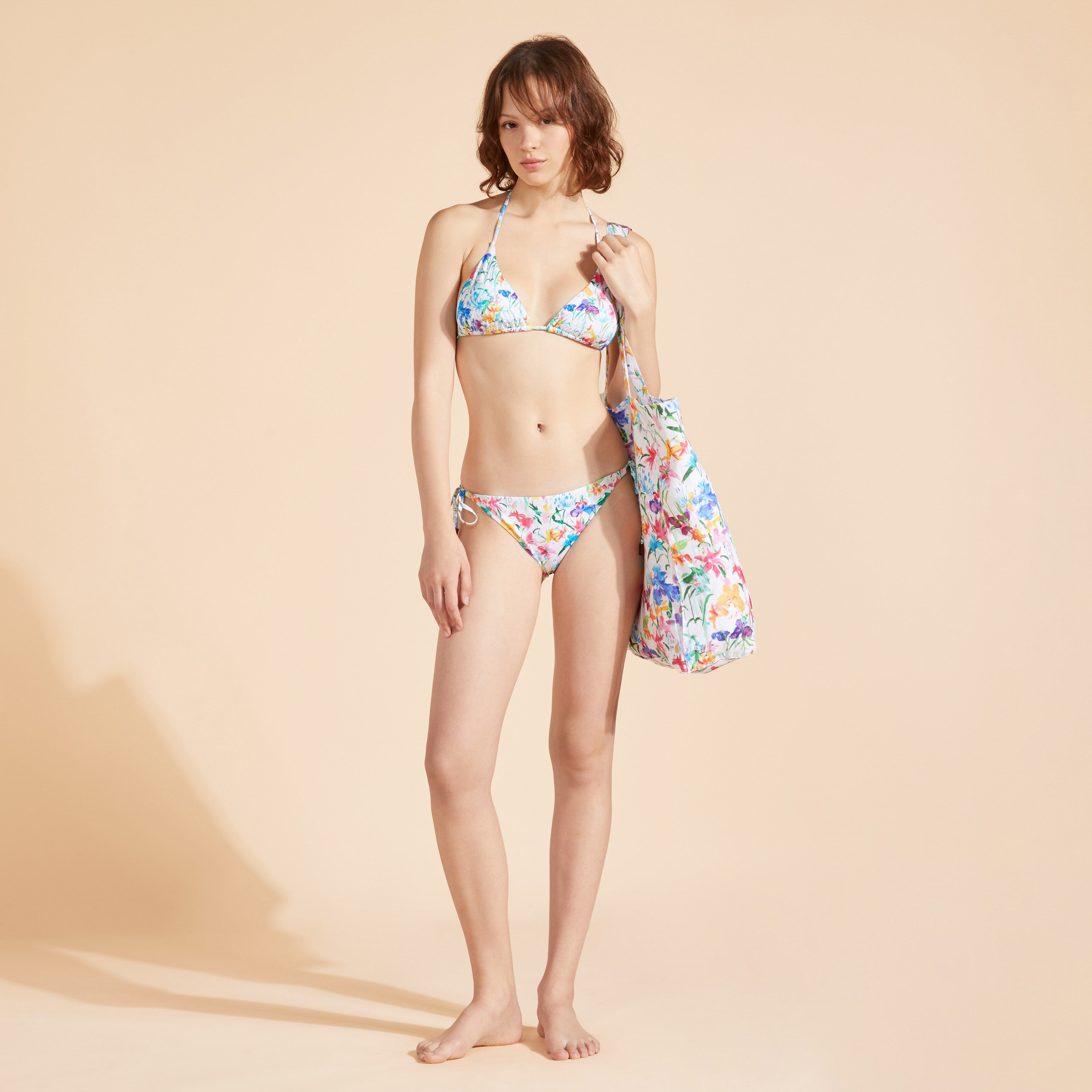 Women String Bikini Bottom Happy Flowers - 4
