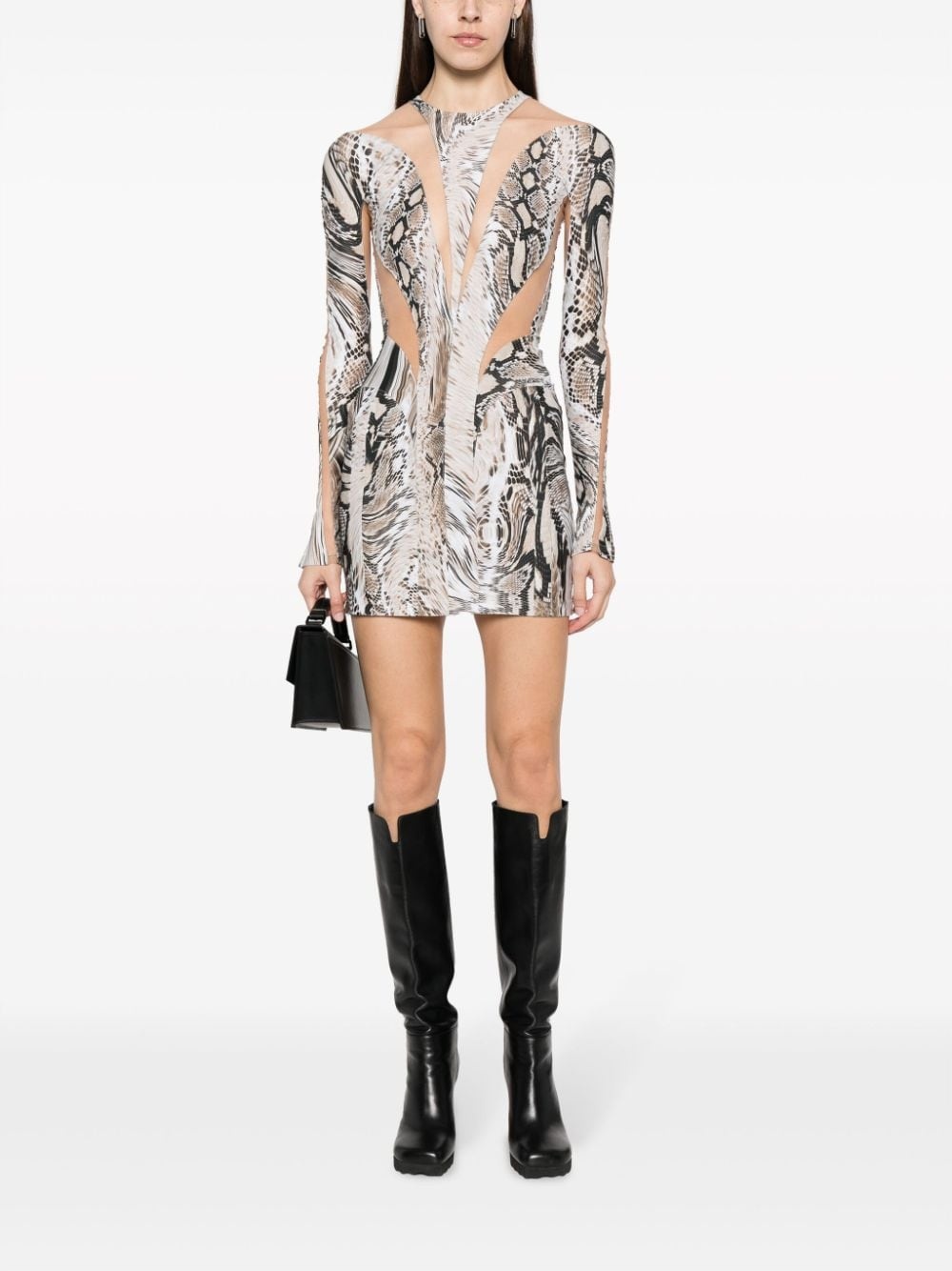 Illusion snake-print minidress - 2