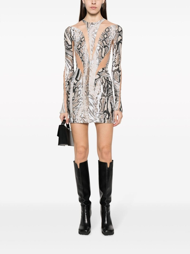 MUGLER Illusion snake-print minidress outlook
