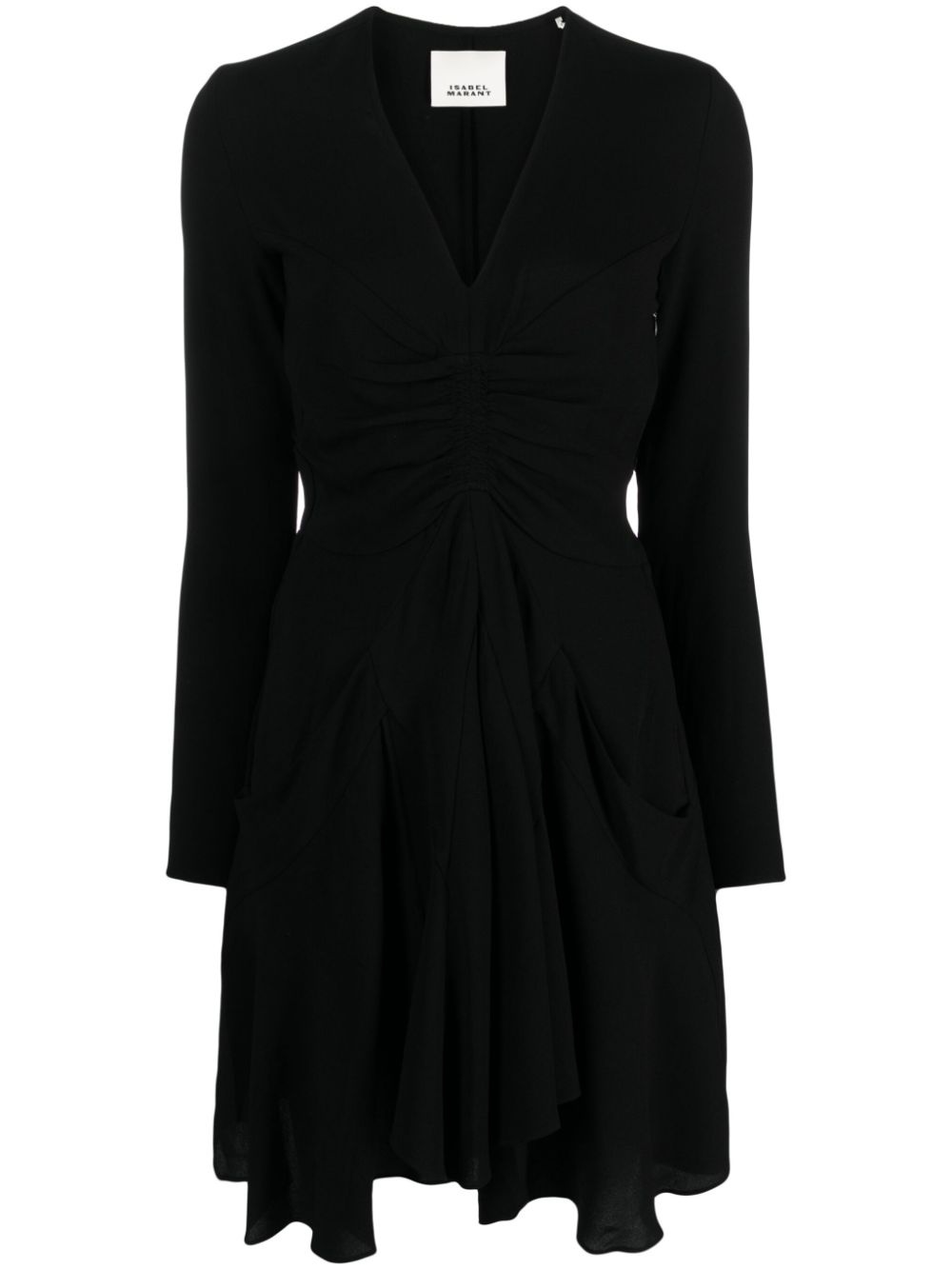 V-neck draped midi dress - 1