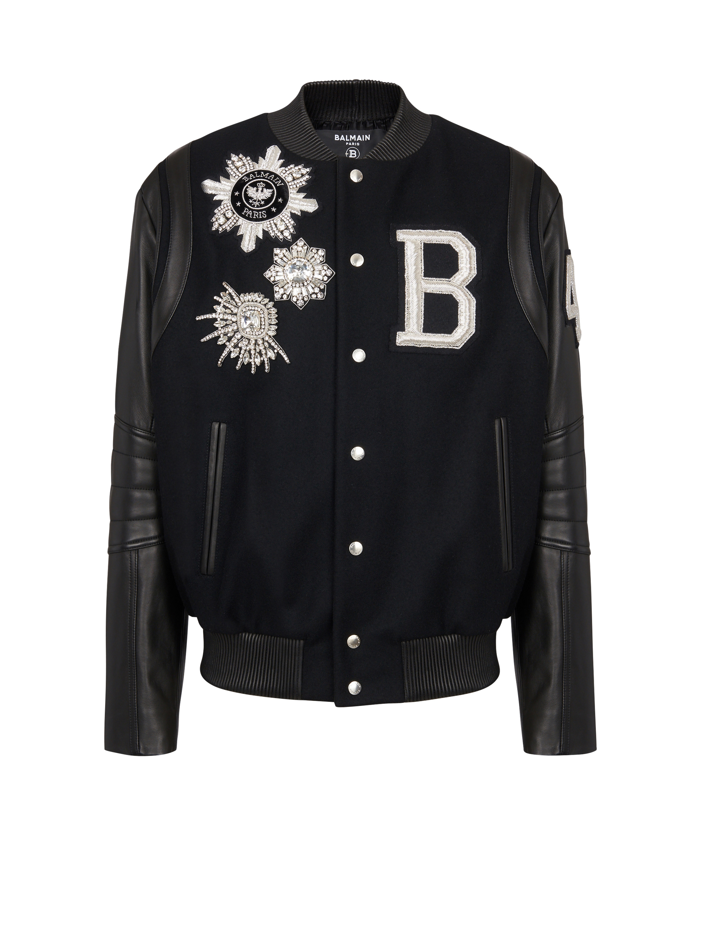 Balmain leather and wool jacket - 1