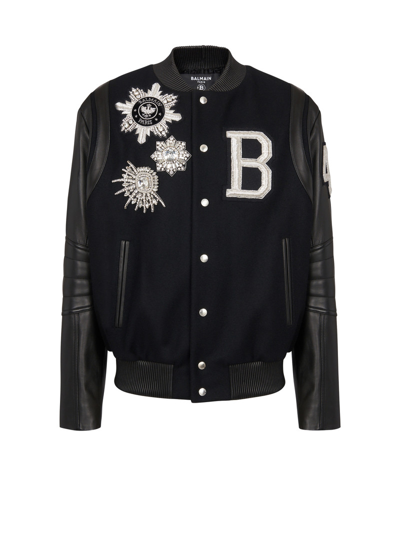 Balmain leather and wool jacket 1