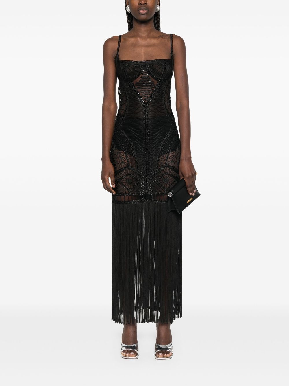 embroidered midi dress - 2