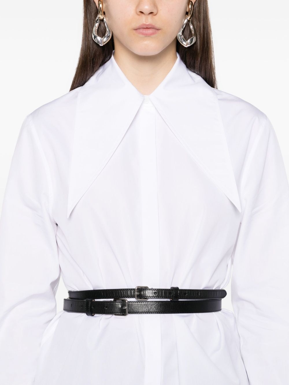 oversized-collar cotton shirt - 5