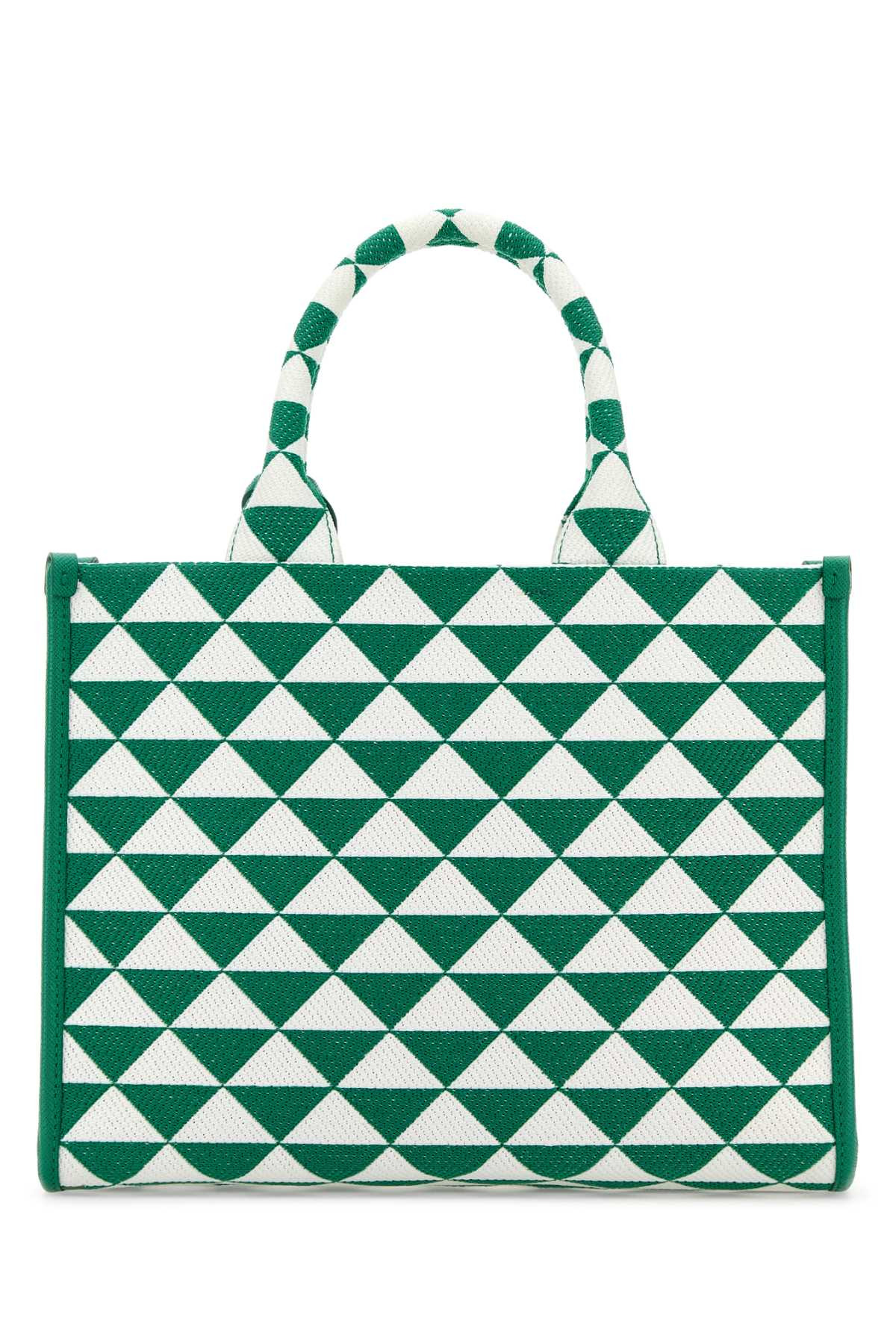 Prada Women Embroidered Fabric Small Symbole Shopping Bag - 3