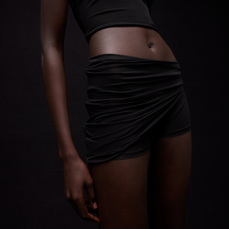 Crêpe jersey draped shorts - 1