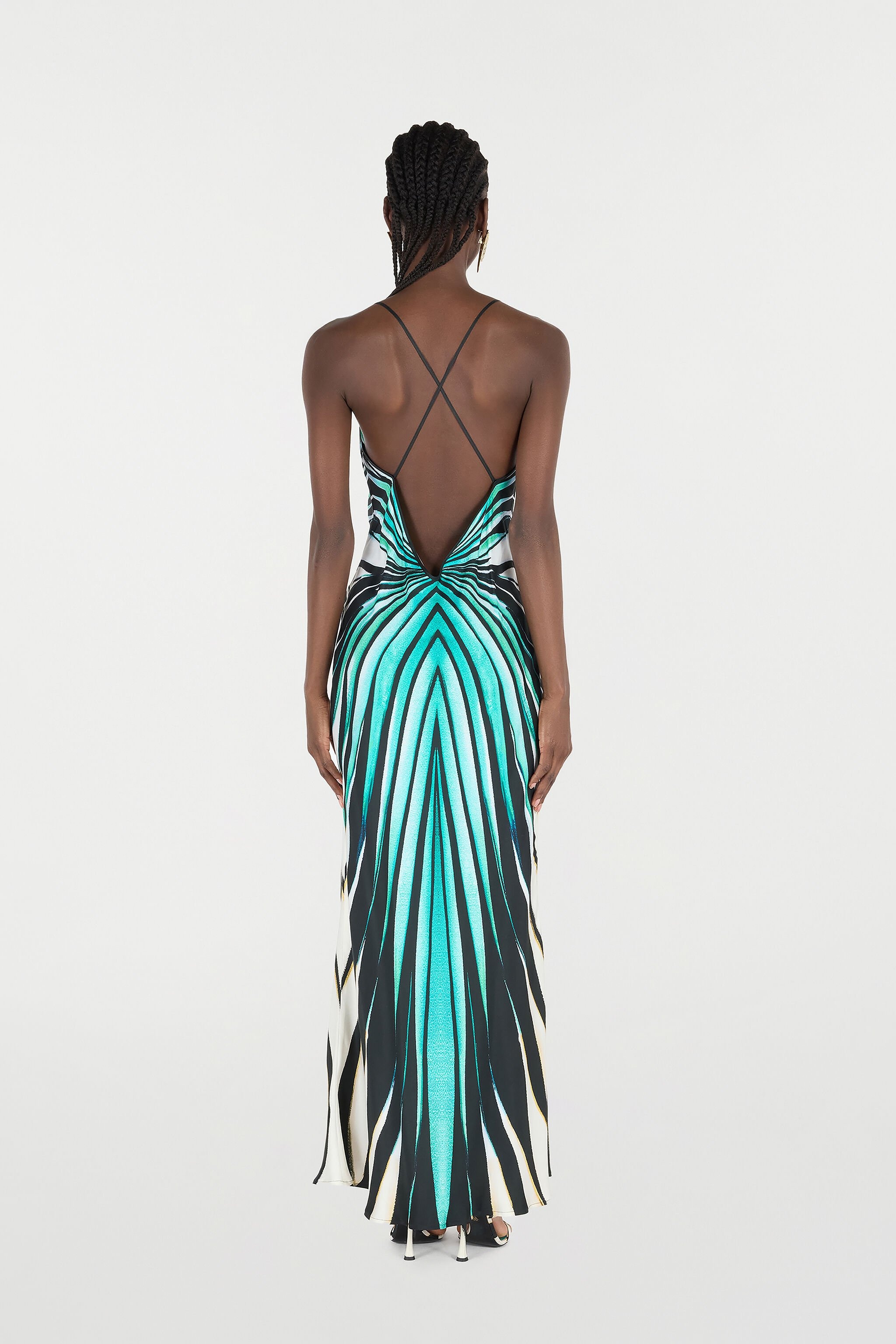Ray Of Sea Print Silk Maxi Dress - 4