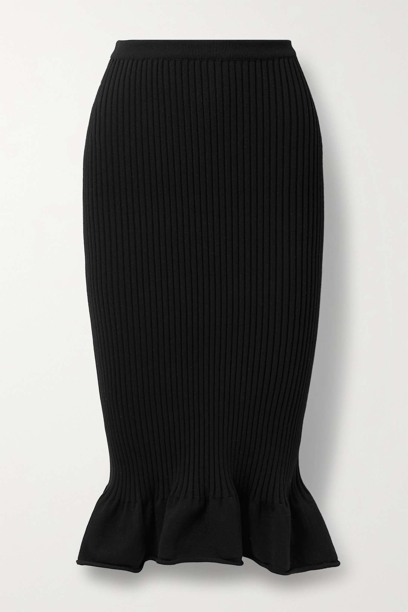 Sapphi ribbed wool-blend midi skirt - 1