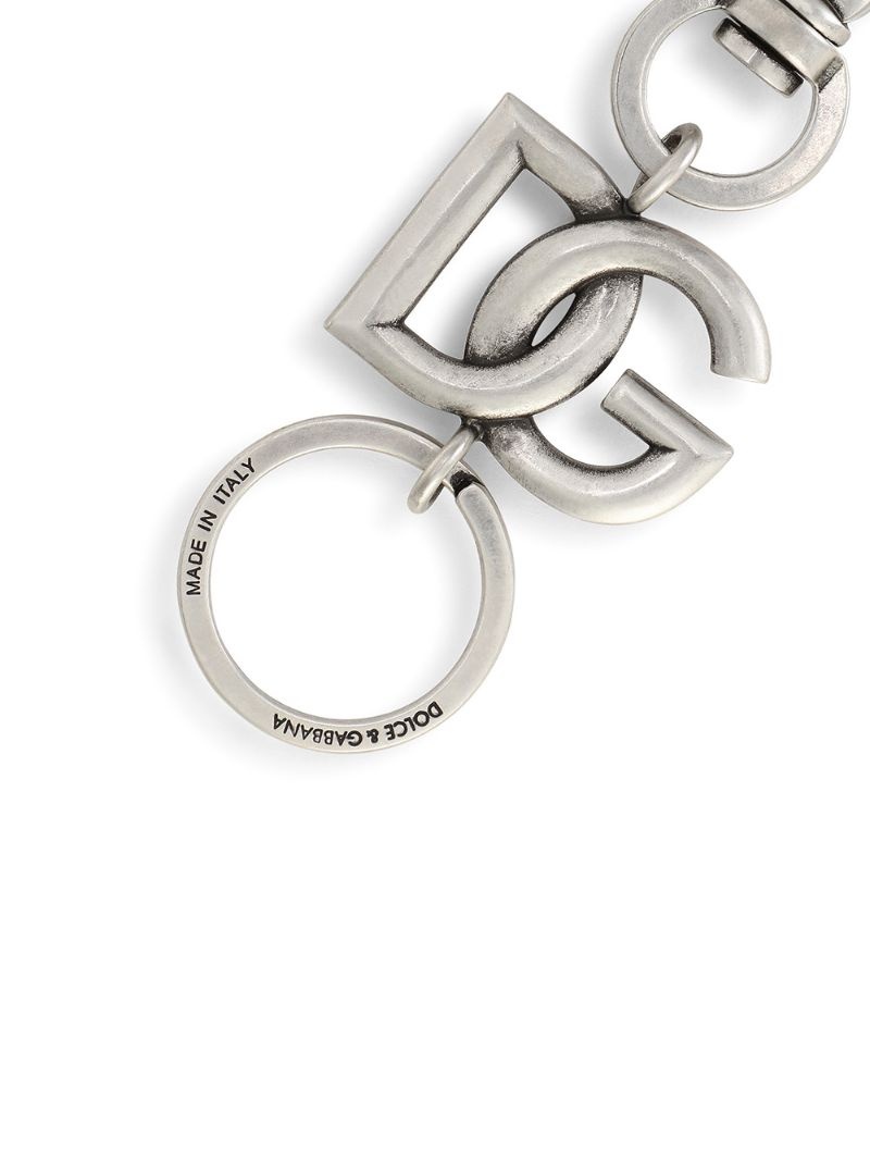 logo-plaque silver-tone keyring - 2