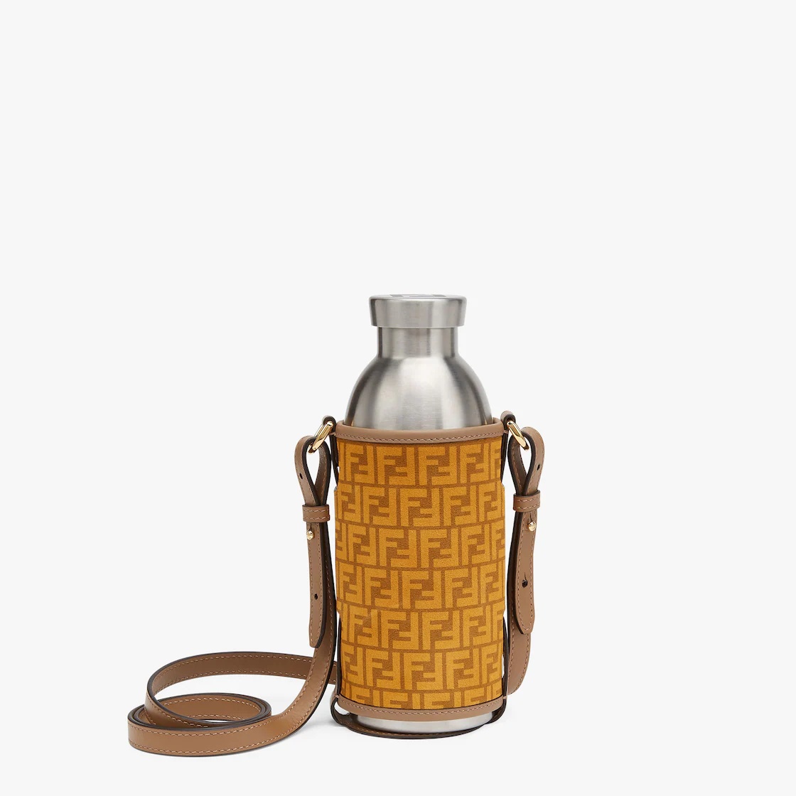 Yellow suede bottle holder - 1